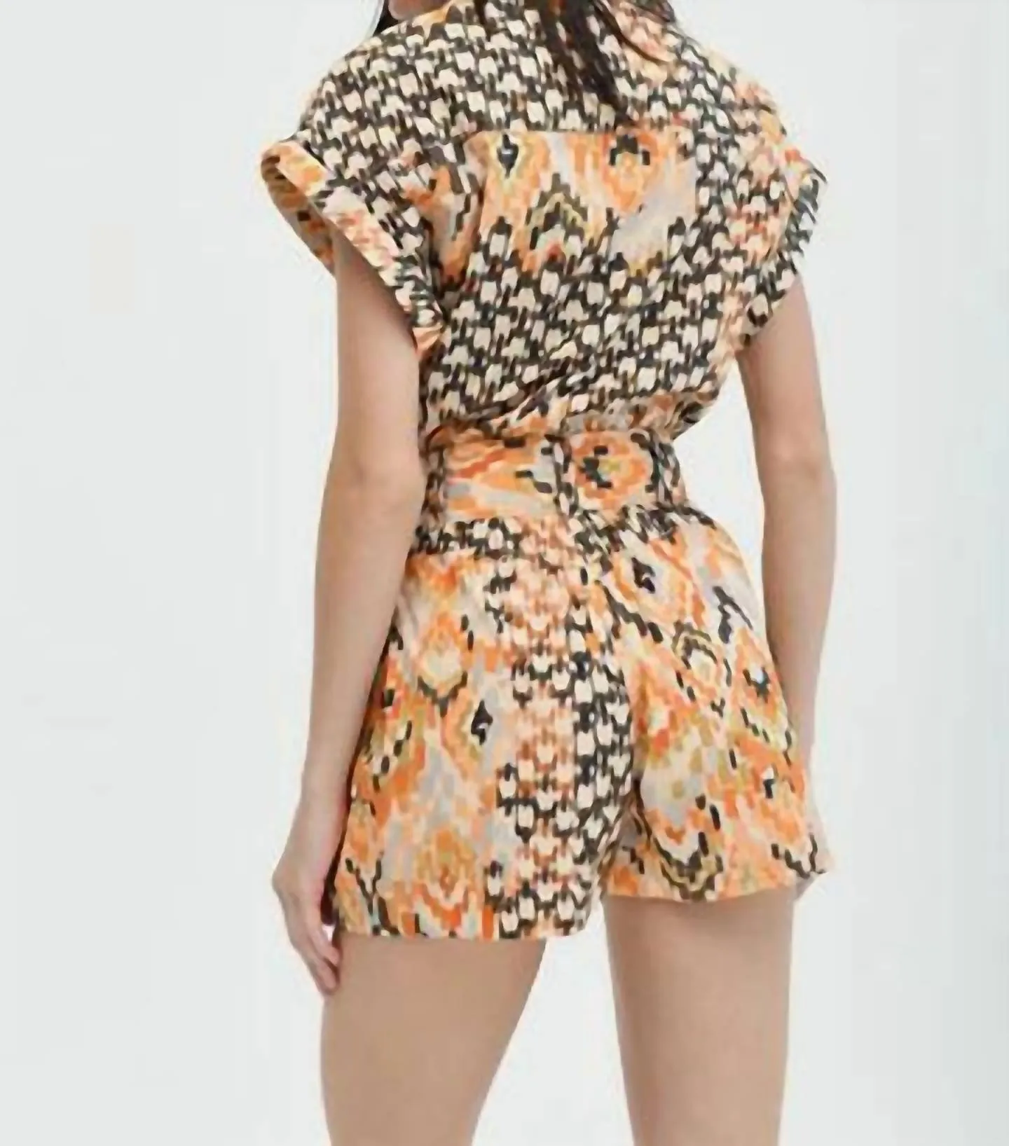 Marcia Organic Cotton Playsuit In Haral Brown