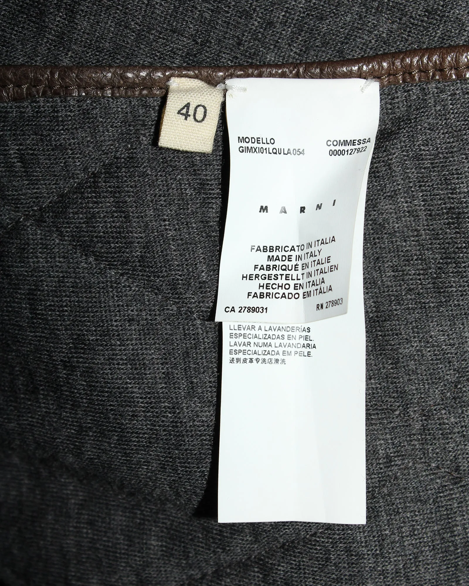 Marni Two-Tone Oversized Lapel Quilted Jacket in Brown Sheepskin Leather