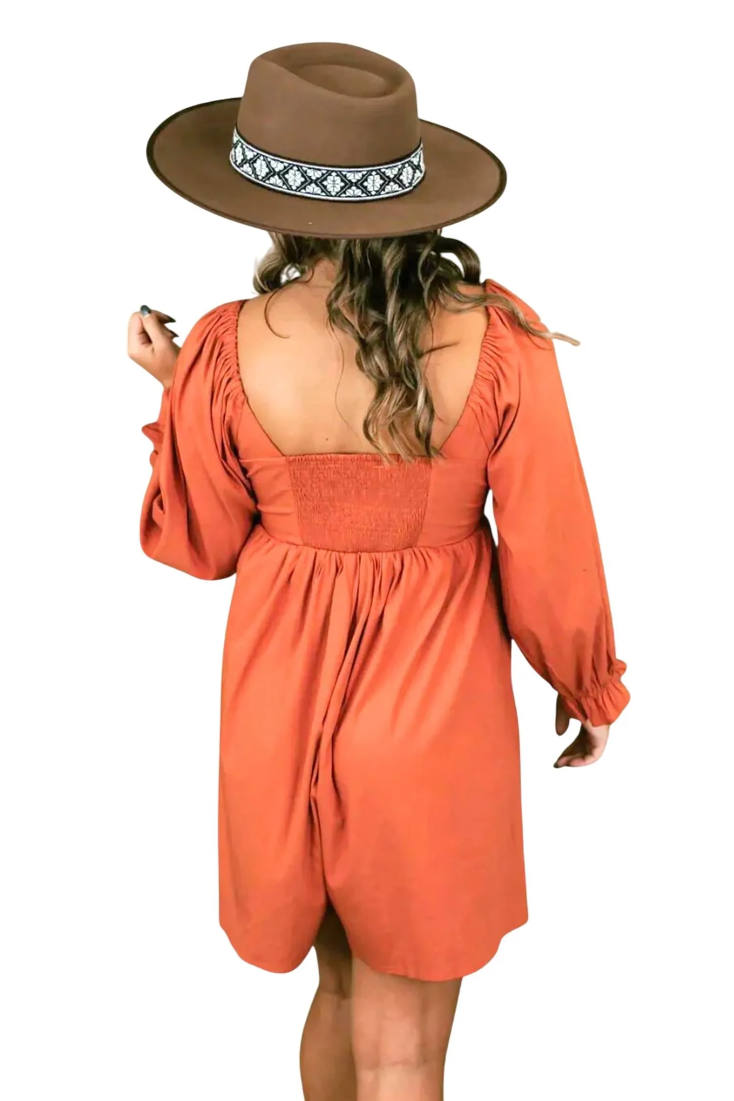 Melanie V-Wire Sweetheart Neckline Romper In Pumpkin