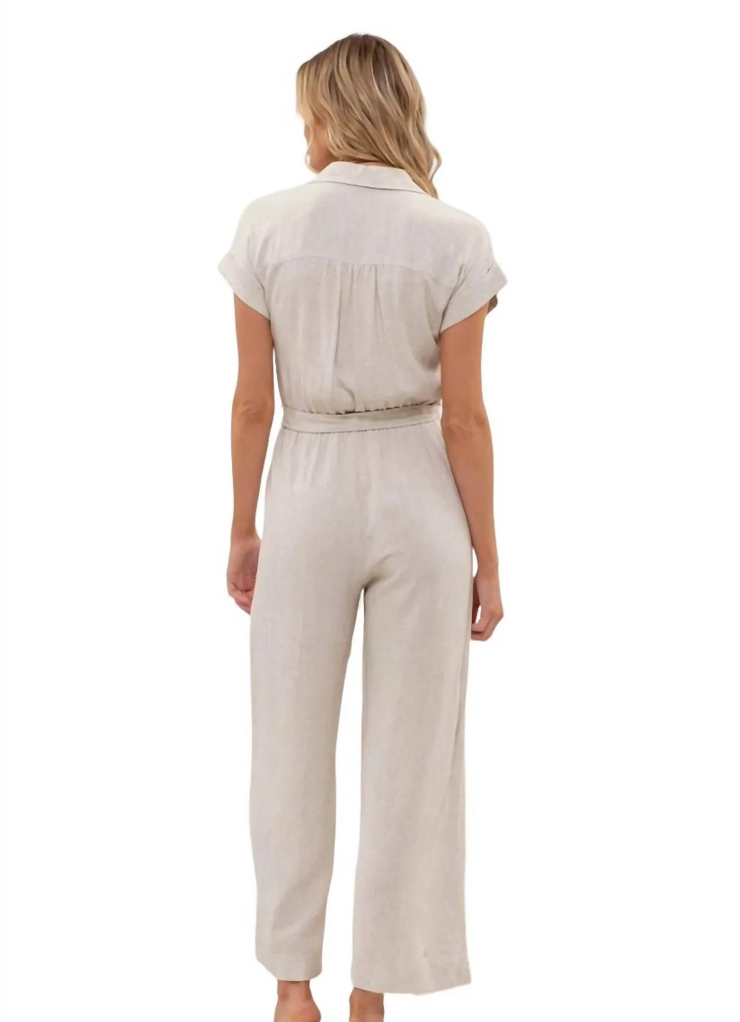 Melanie Wide Leg Jumpsuit In Natural