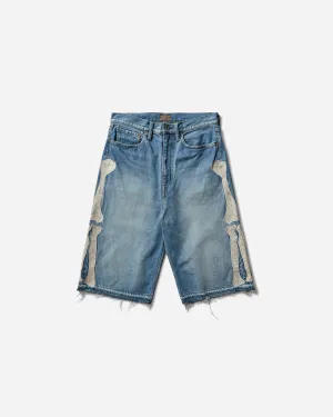 Men's 14oz Denim 5P Shorts (Bone) Blue