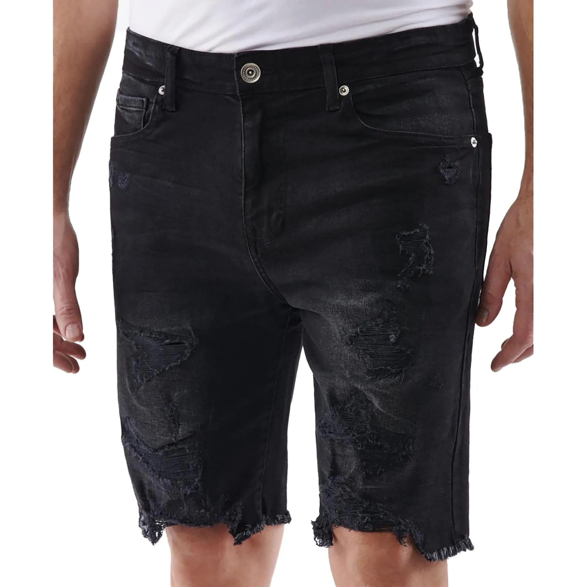 Mens Comfort Flex Slim Fit Denim Shorts