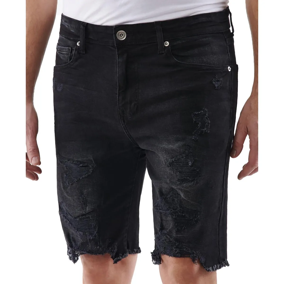 Mens Comfort Flex Slim Fit Denim Shorts