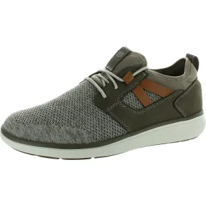 Mens Mesh Inset Leather Casual And Fashion Sneakers