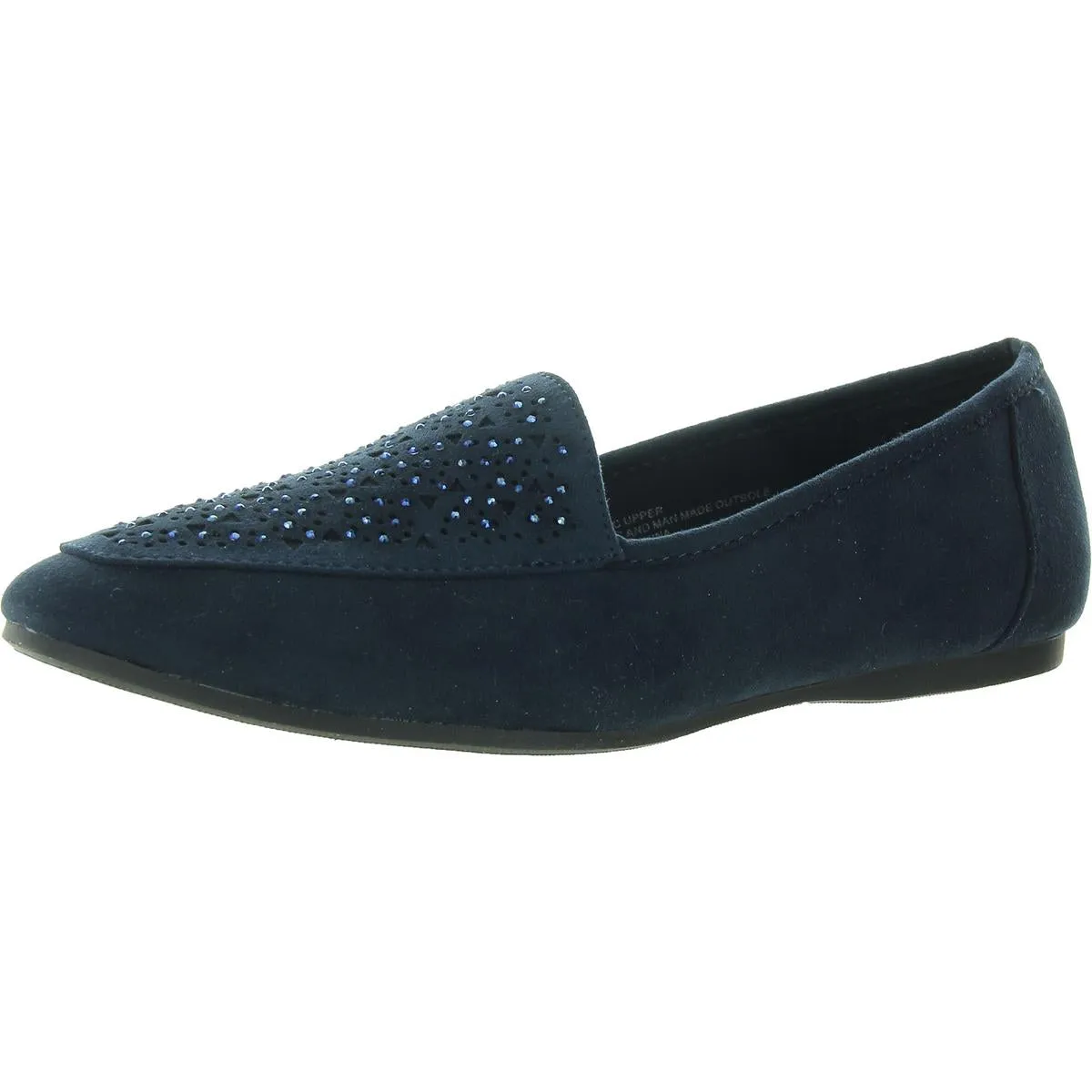 Moreyaa Womens Faux Suede Embellished Slip-On Sneakers