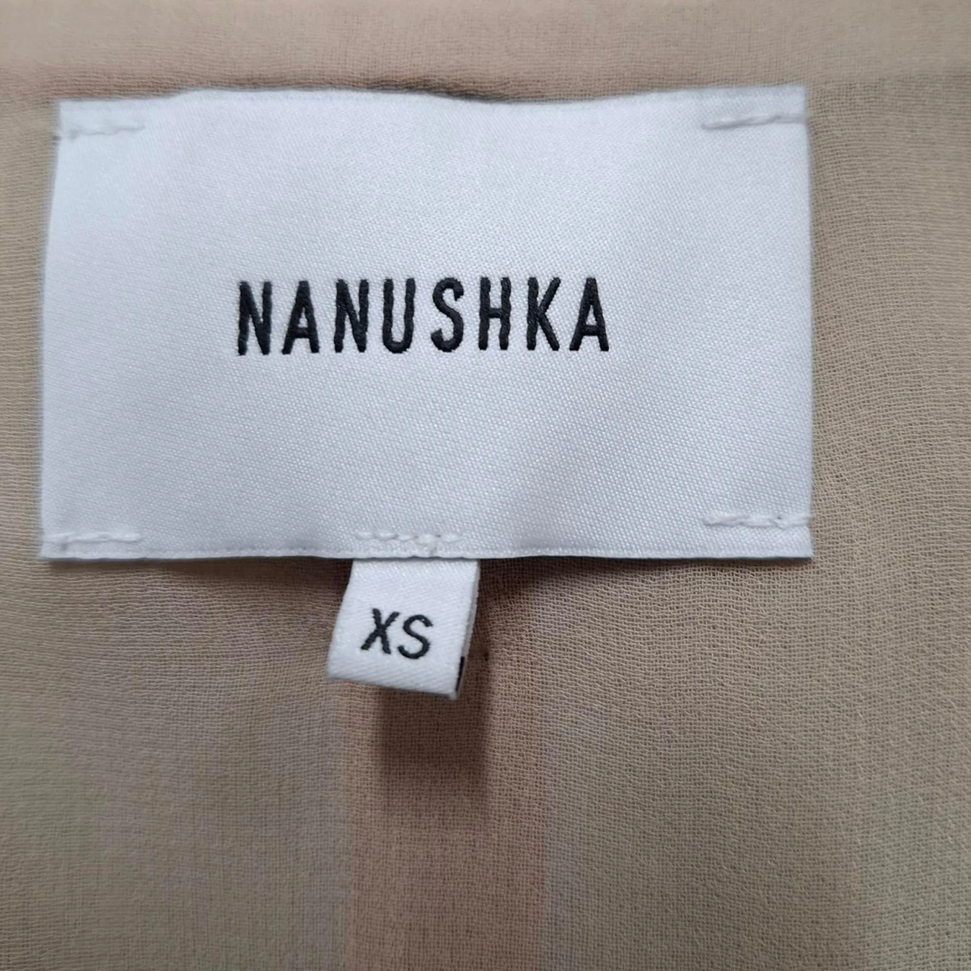 Nanushka Sekoya Mini wrap Skirt in Brown Leather