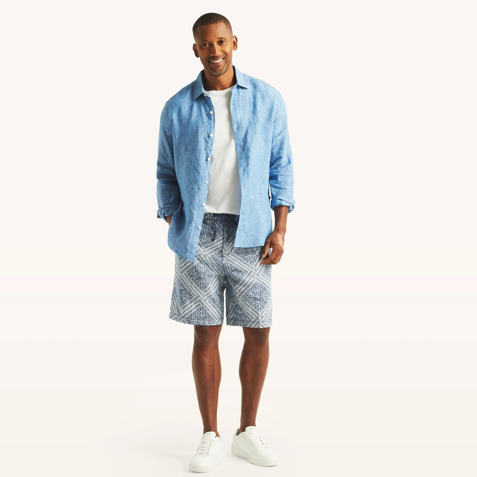 Nautica 8.5" Printed Linen Short