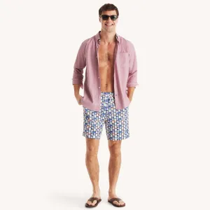 Nautica Mens 8" Printed Quick-Dry Swim