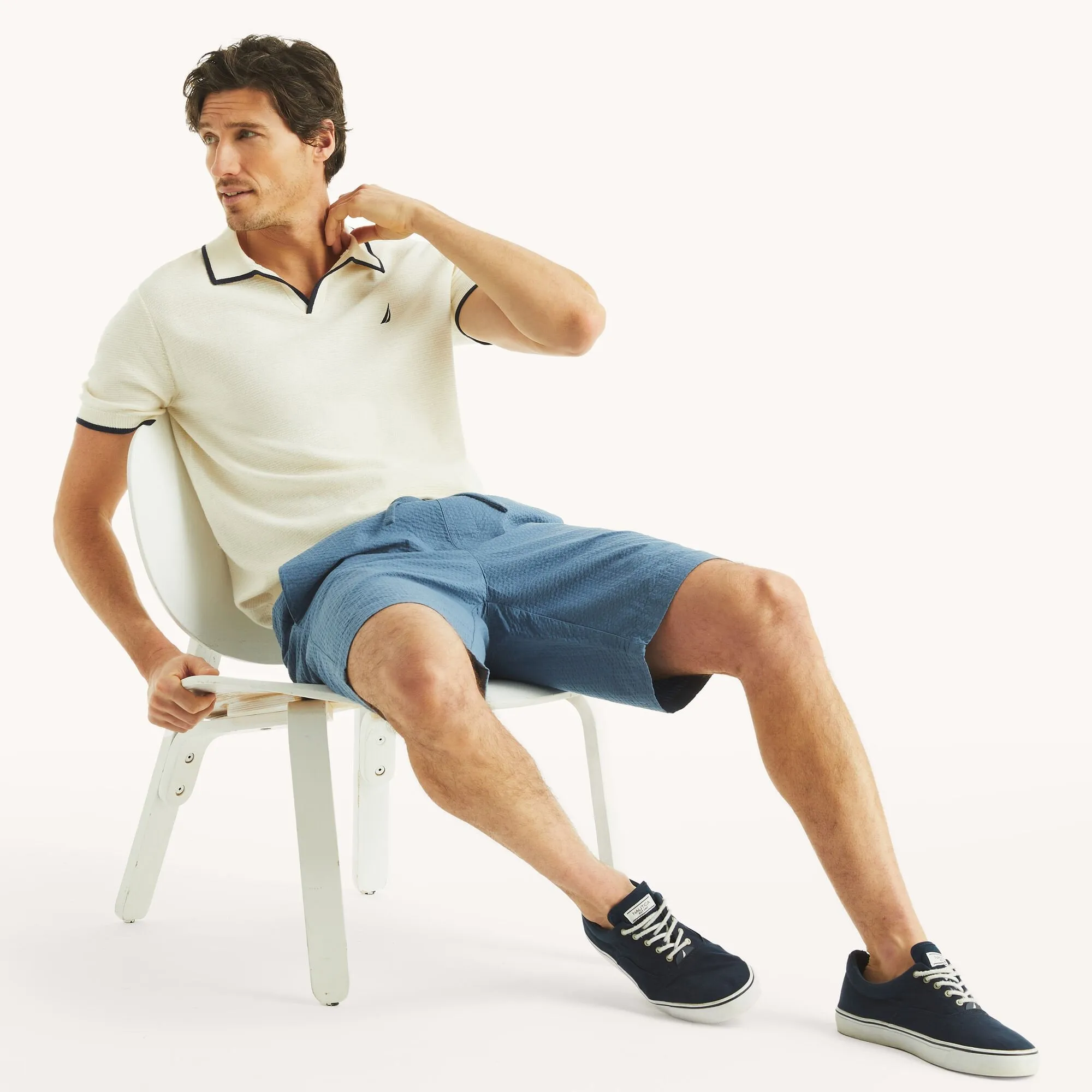 Nautica Mens 9.5" Seersucker Short