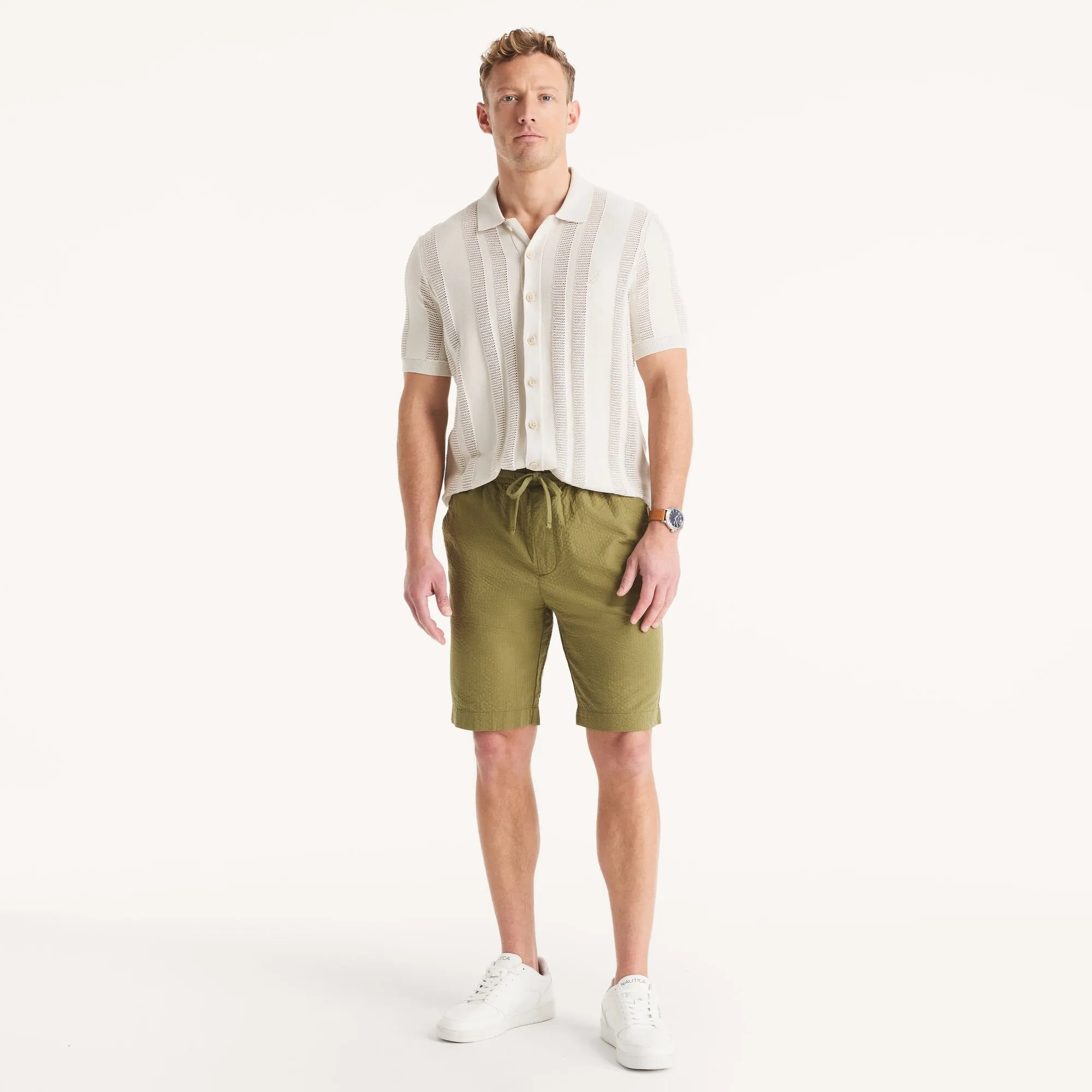 Nautica Mens 9.5" Seersucker Short