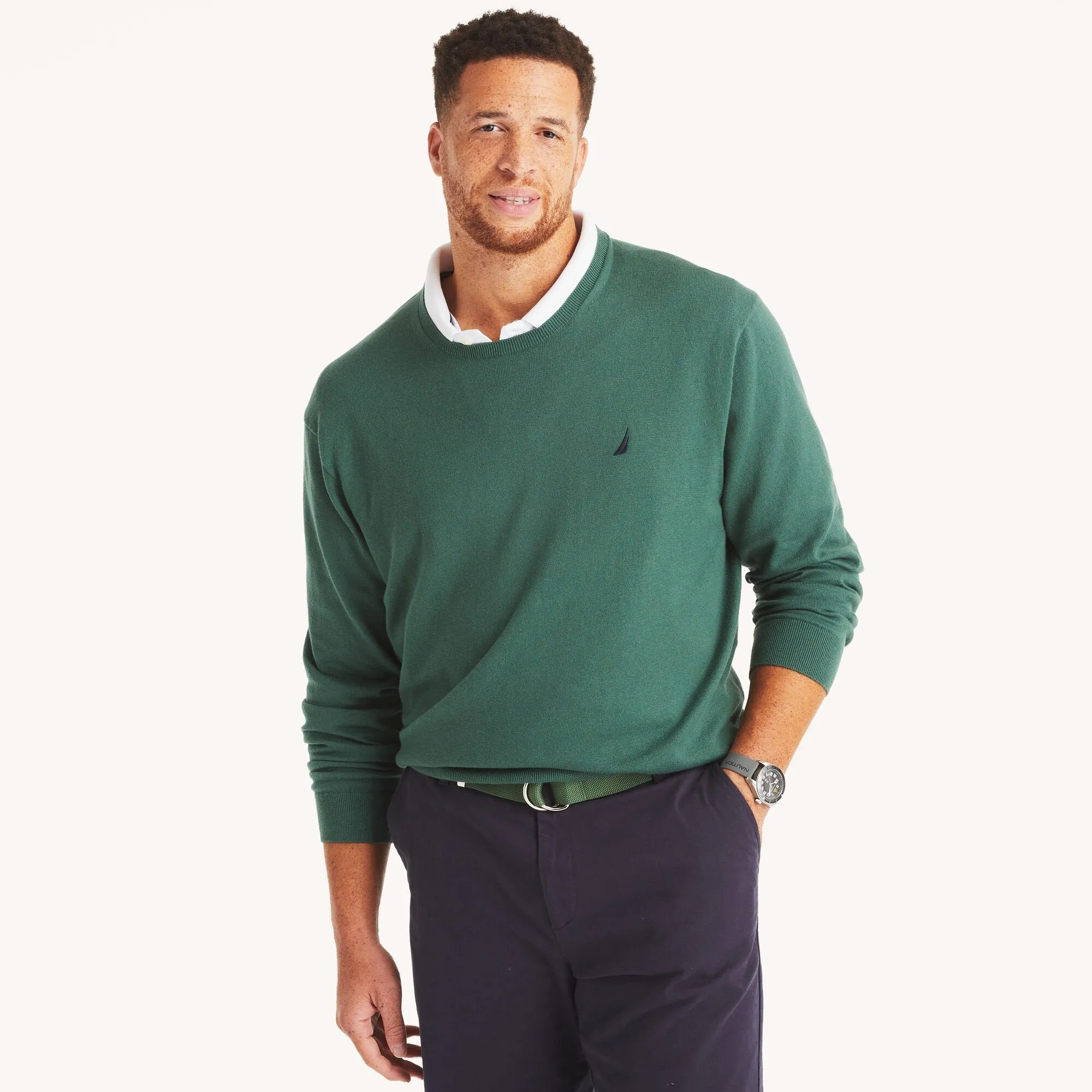 Nautica Mens Big & Tall Navtech Crewneck Sweater