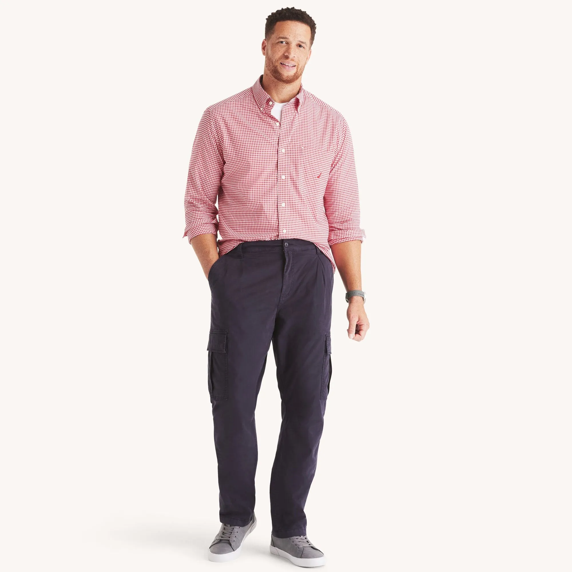 Nautica Mens Big & Tall Pleated Cargo Pant