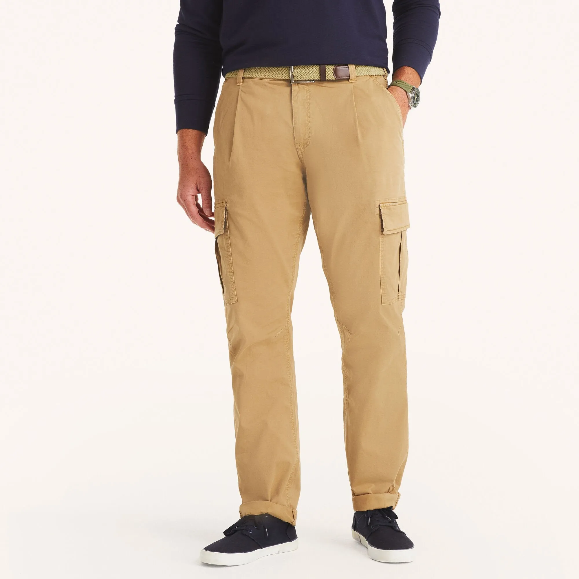 Nautica Mens Big & Tall Pleated Cargo Pant