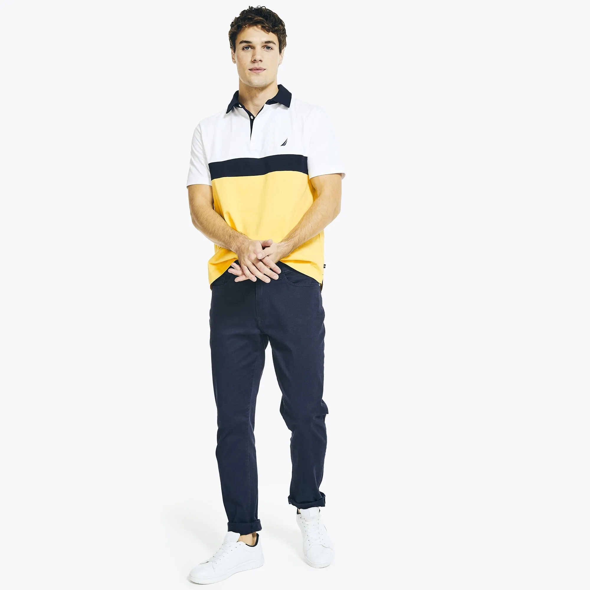 Nautica Mens Classic Fit Chest-Stripe Polo