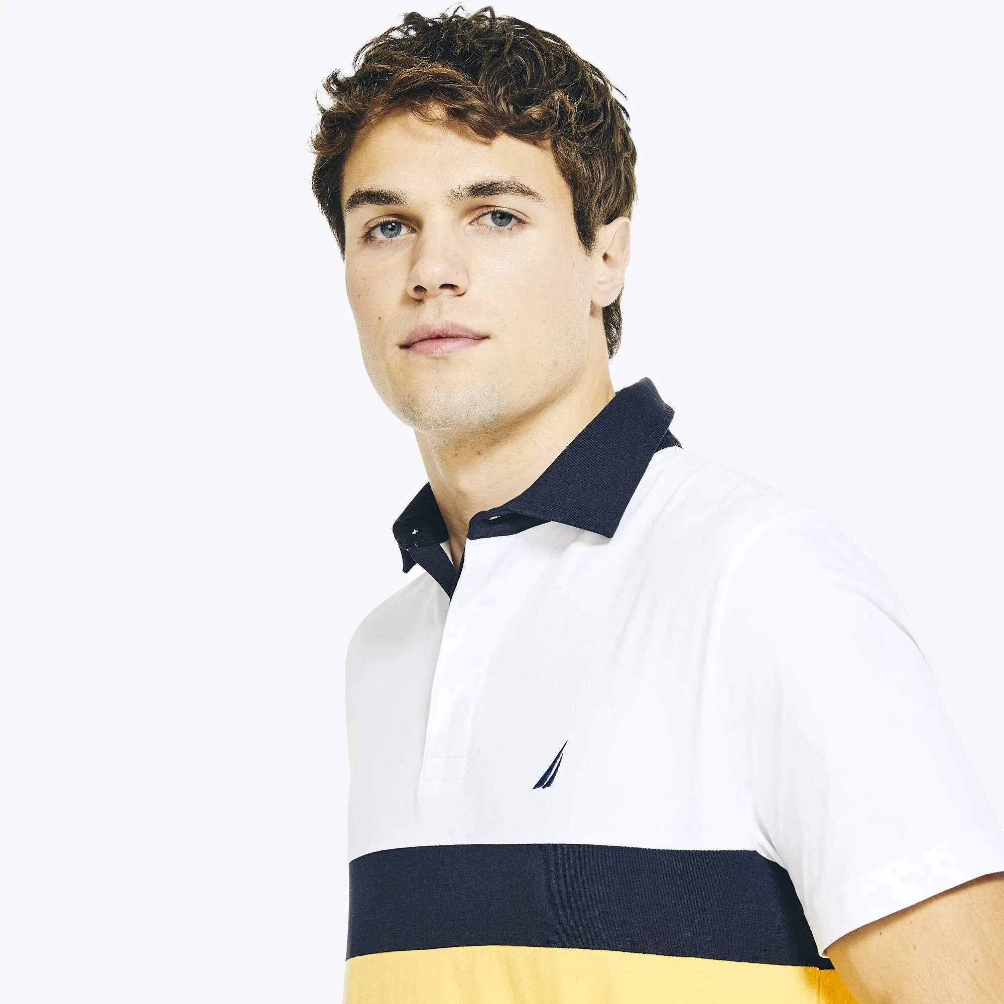 Nautica Mens Classic Fit Chest-Stripe Polo