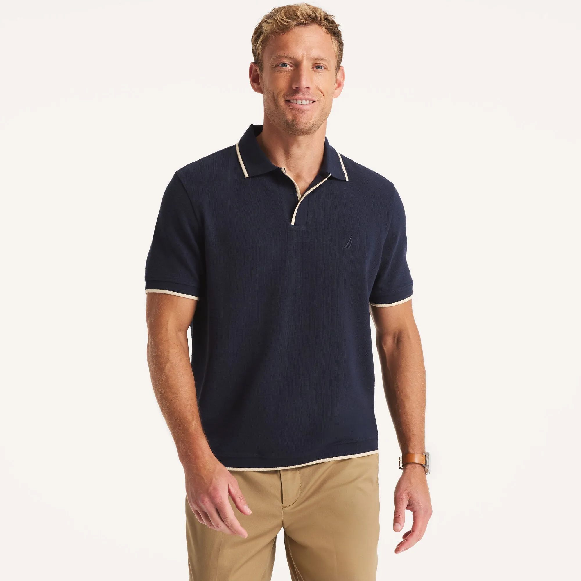 Nautica Mens Classic Fit Printed Polo