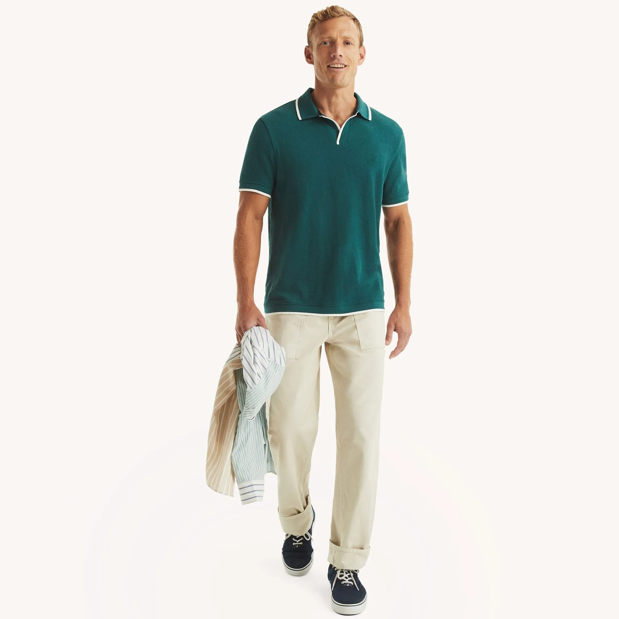 Nautica Mens Classic Fit Printed Polo