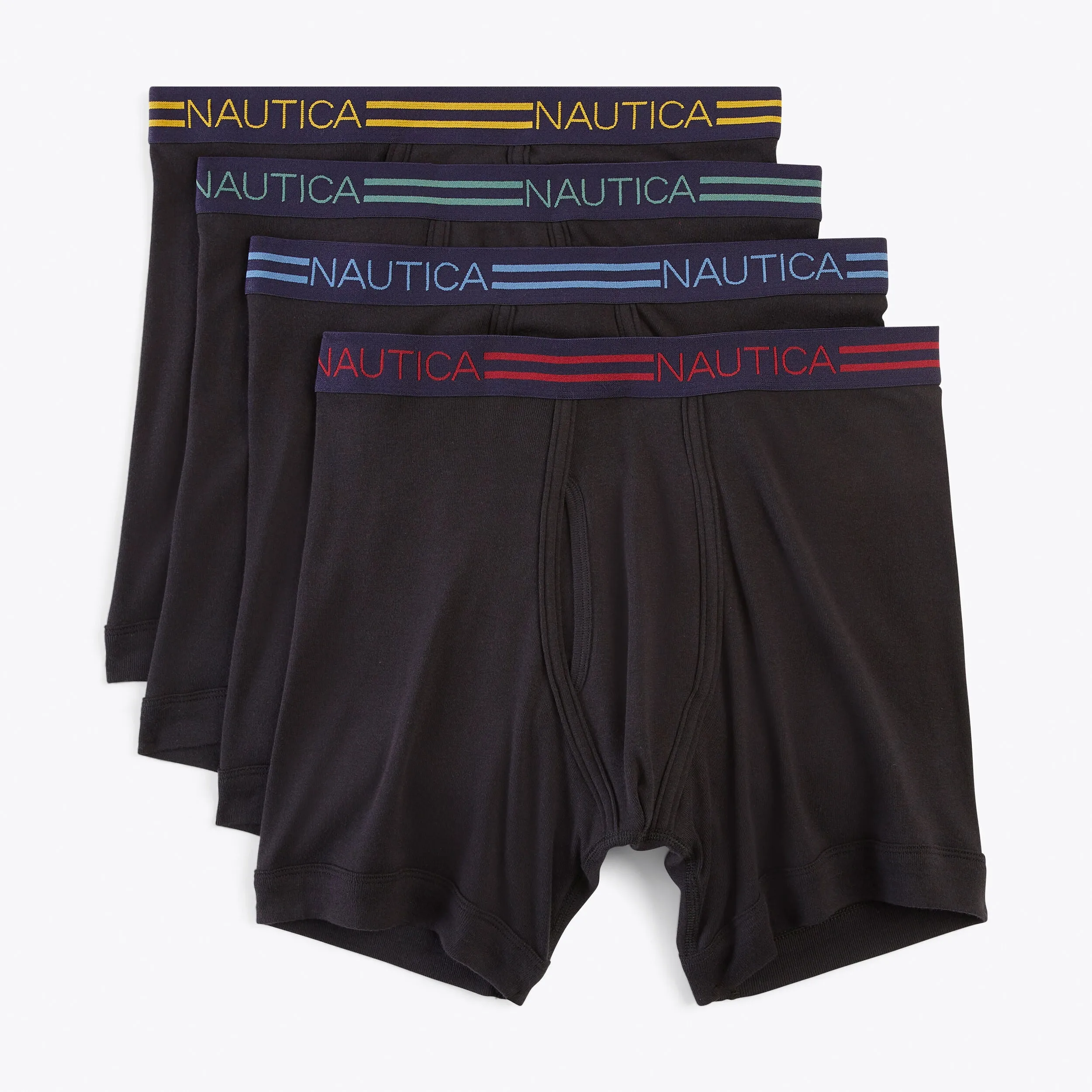 Nautica Mens Cotton Boxer Briefs, 4-Pack