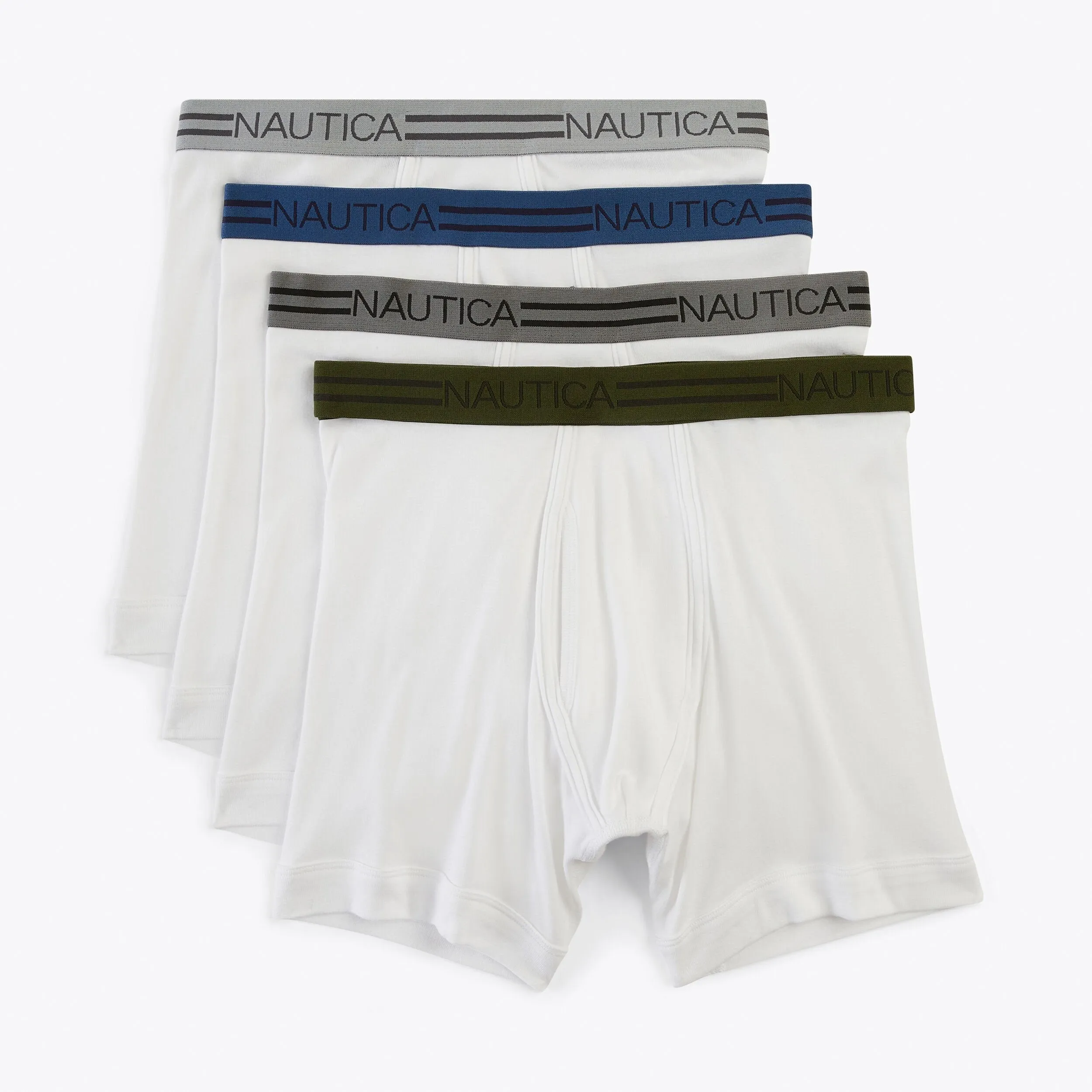 Nautica Mens Cotton Boxer Briefs, 4-Pack