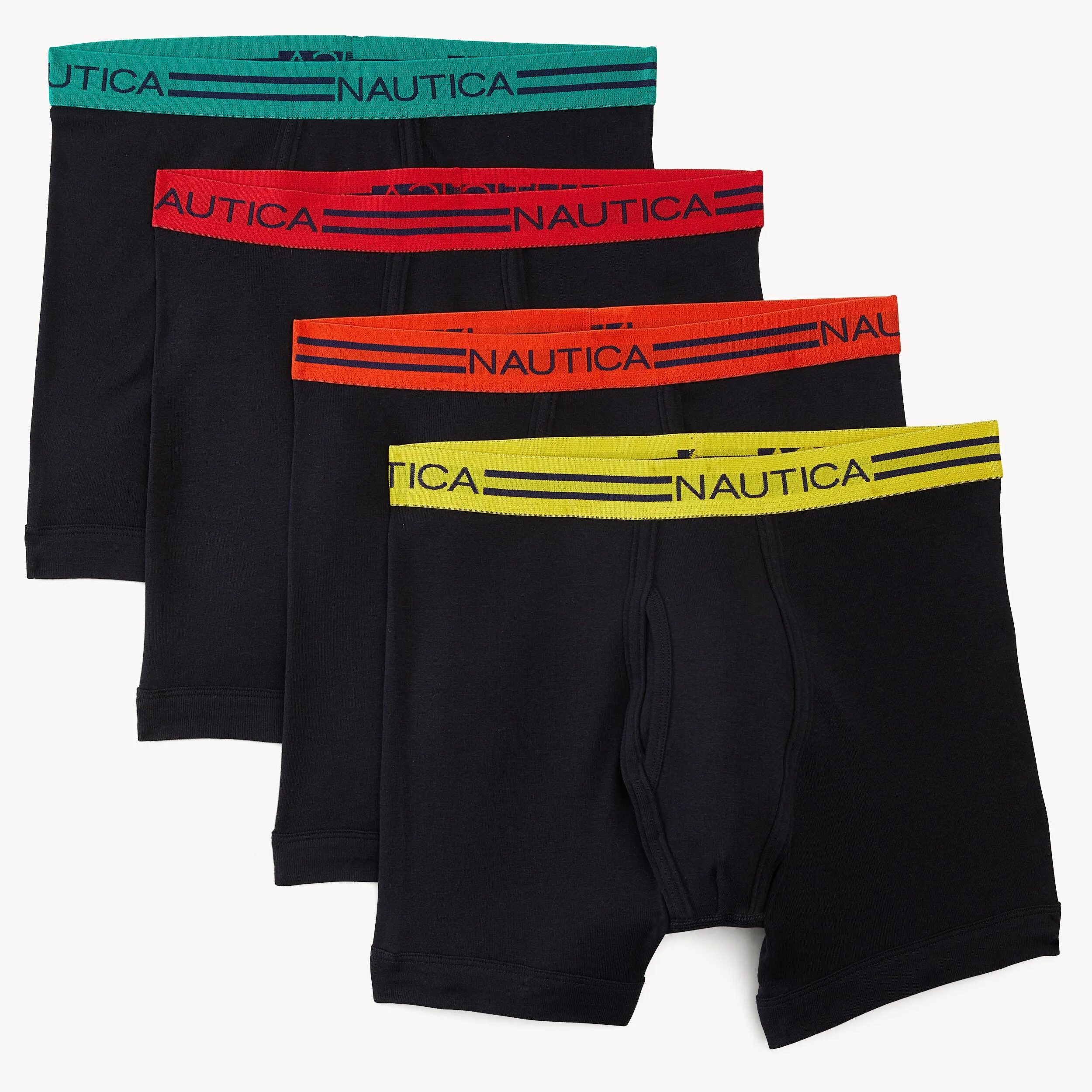 Nautica Mens Cotton Boxer Briefs, 4-Pack