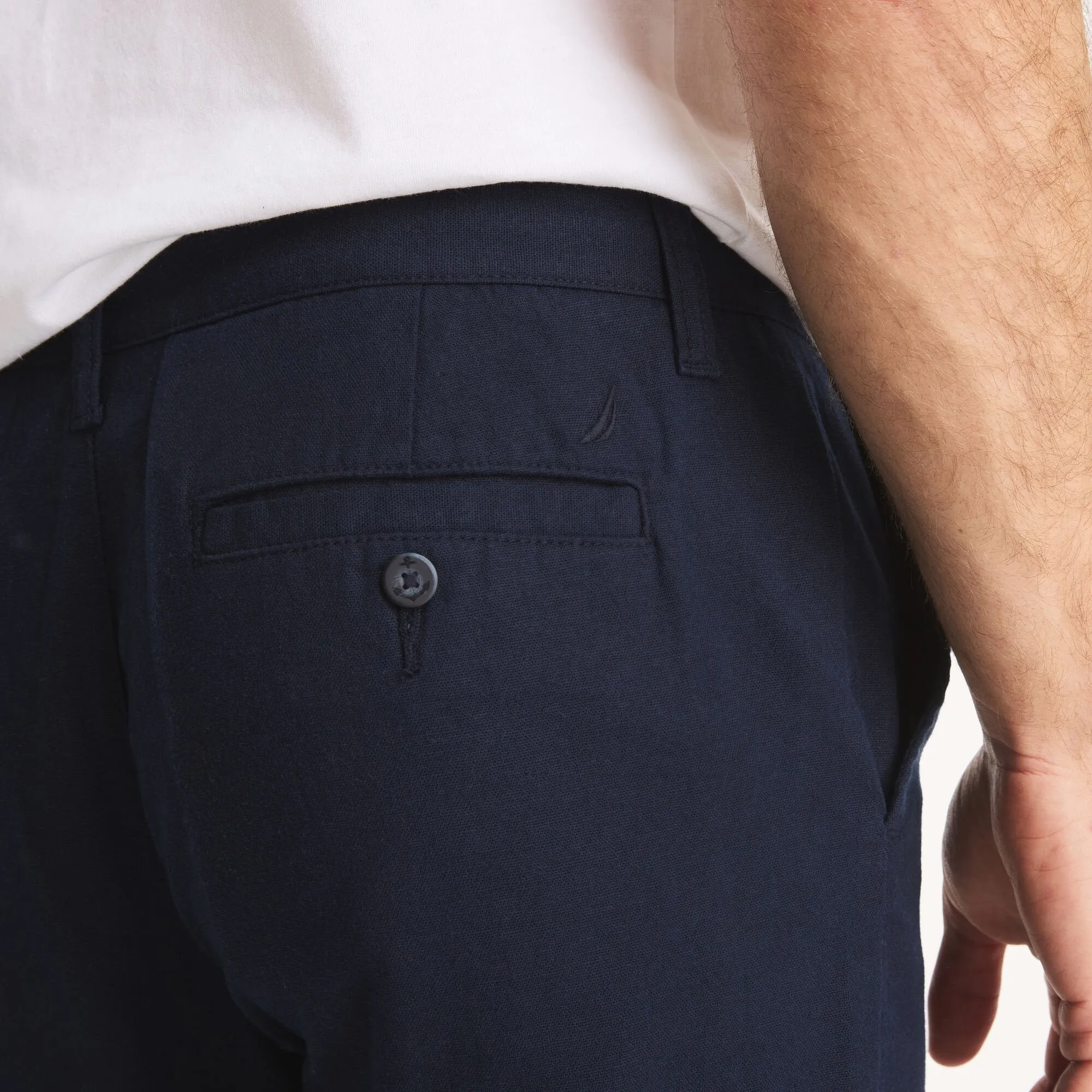 Nautica Mens Flat-Front Linen Deck Pant