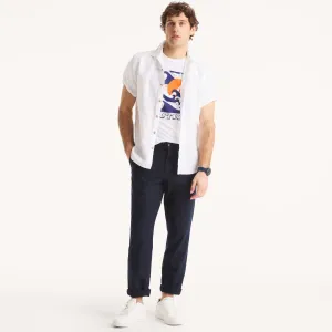 Nautica Mens Flat-Front Linen Deck Pant