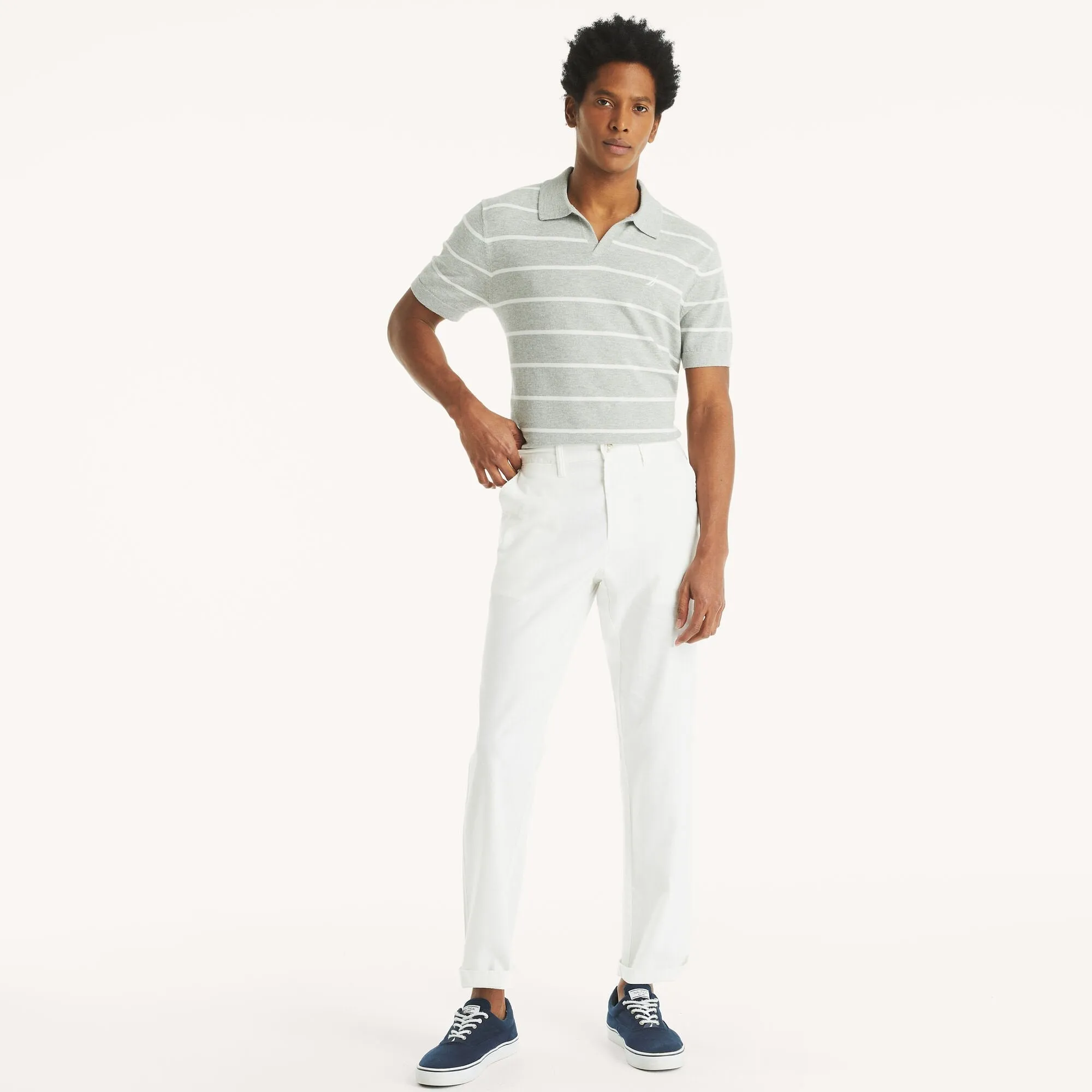 Nautica Mens Flat-Front Linen Deck Pant