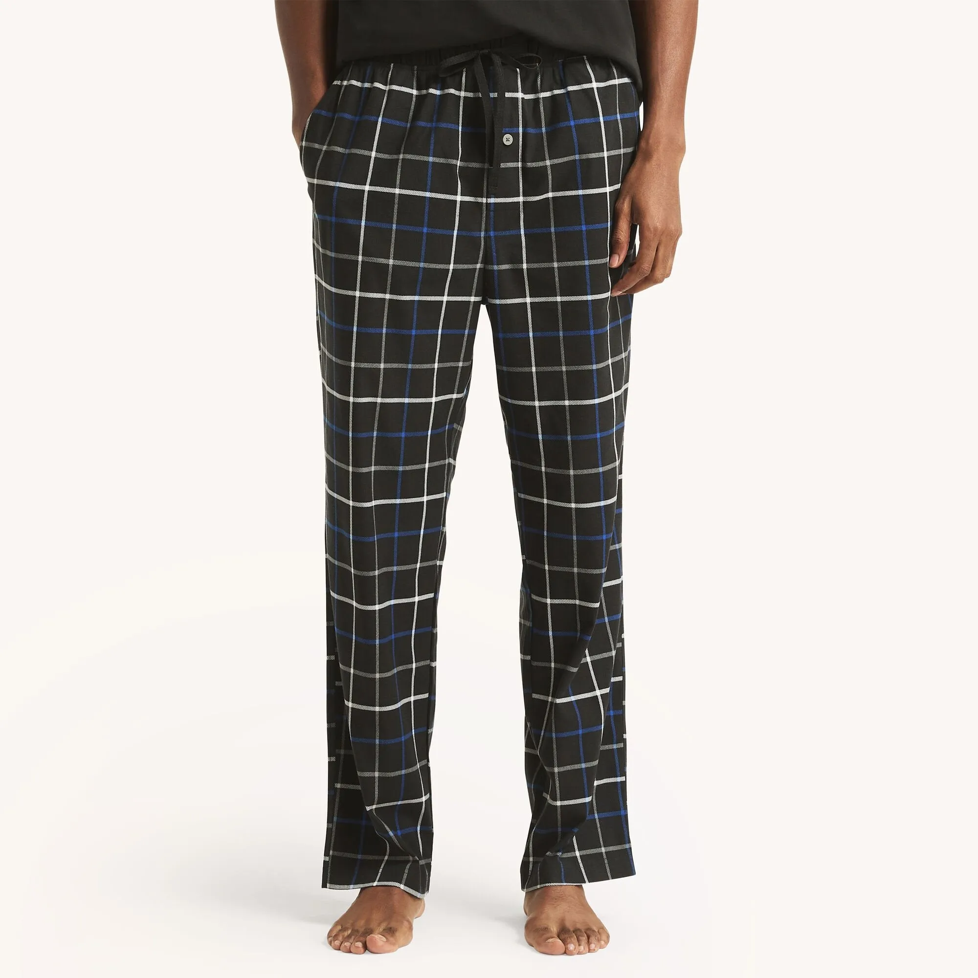 Nautica Mens Fleece Plaid Print Pajama Pant