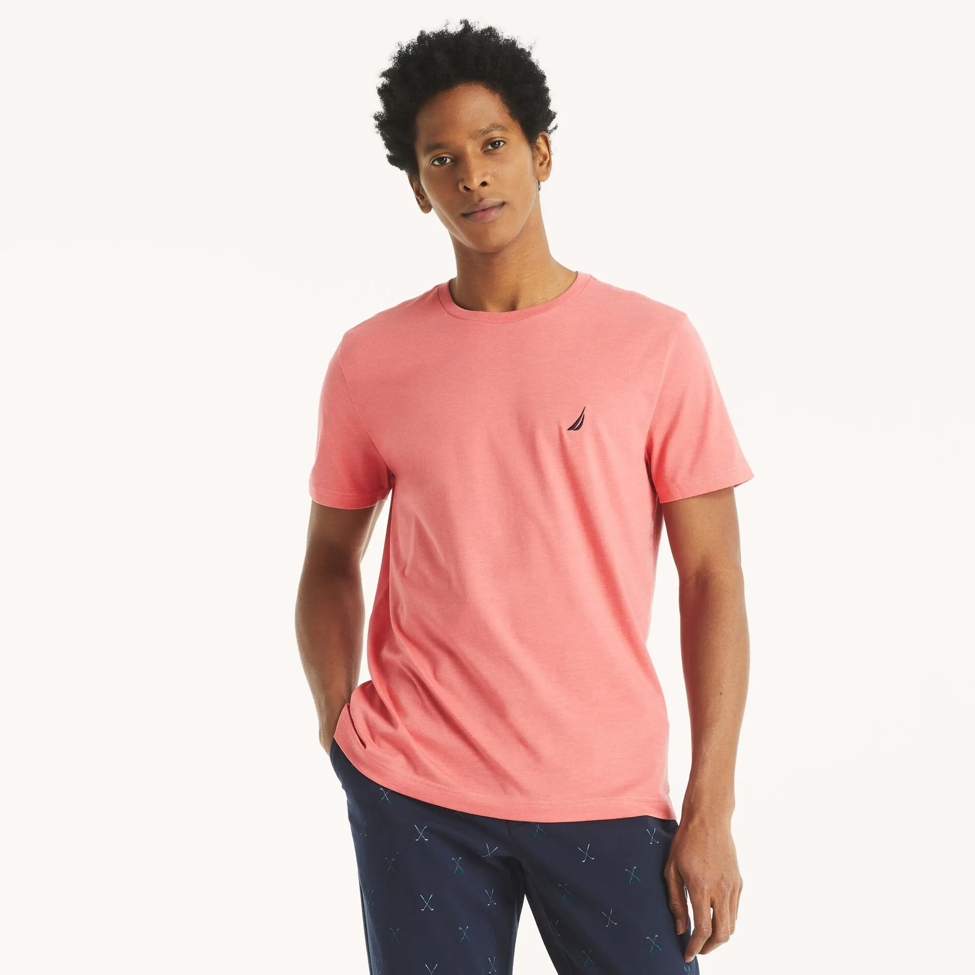 Nautica Mens Heathered Crewneck T-Shirt
