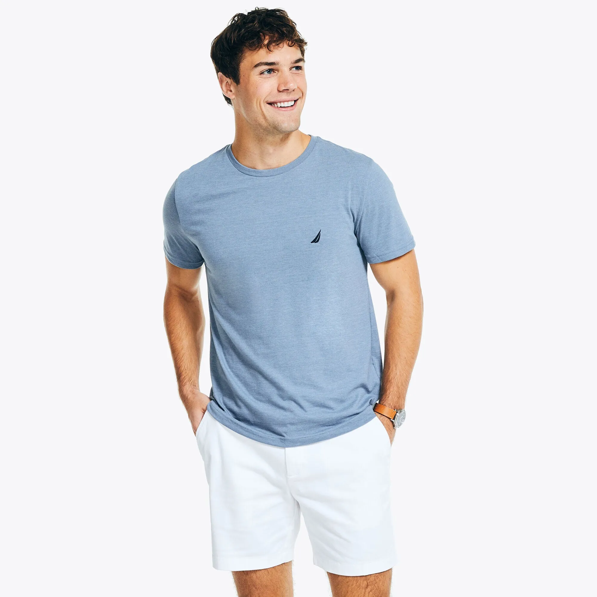 Nautica Mens Heathered Crewneck T-Shirt