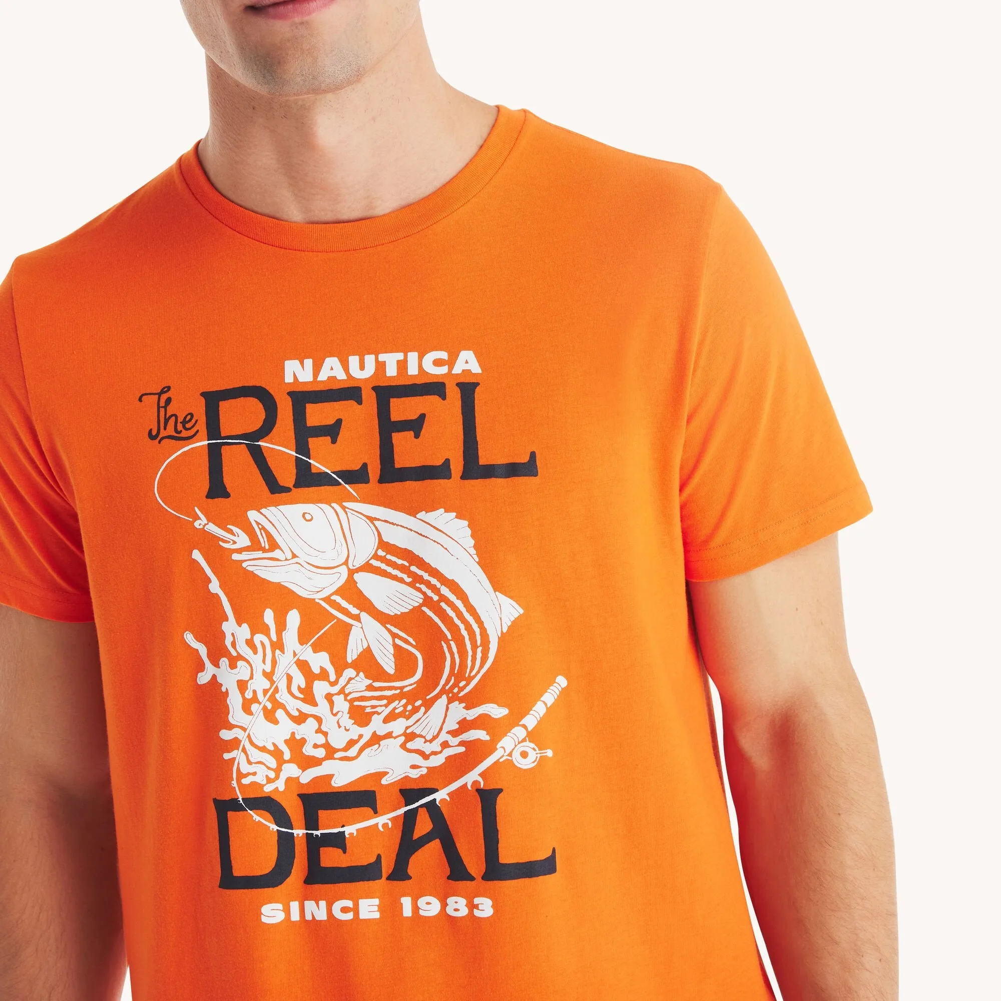 Nautica Mens Keep It Reel Graphic T-Shirt