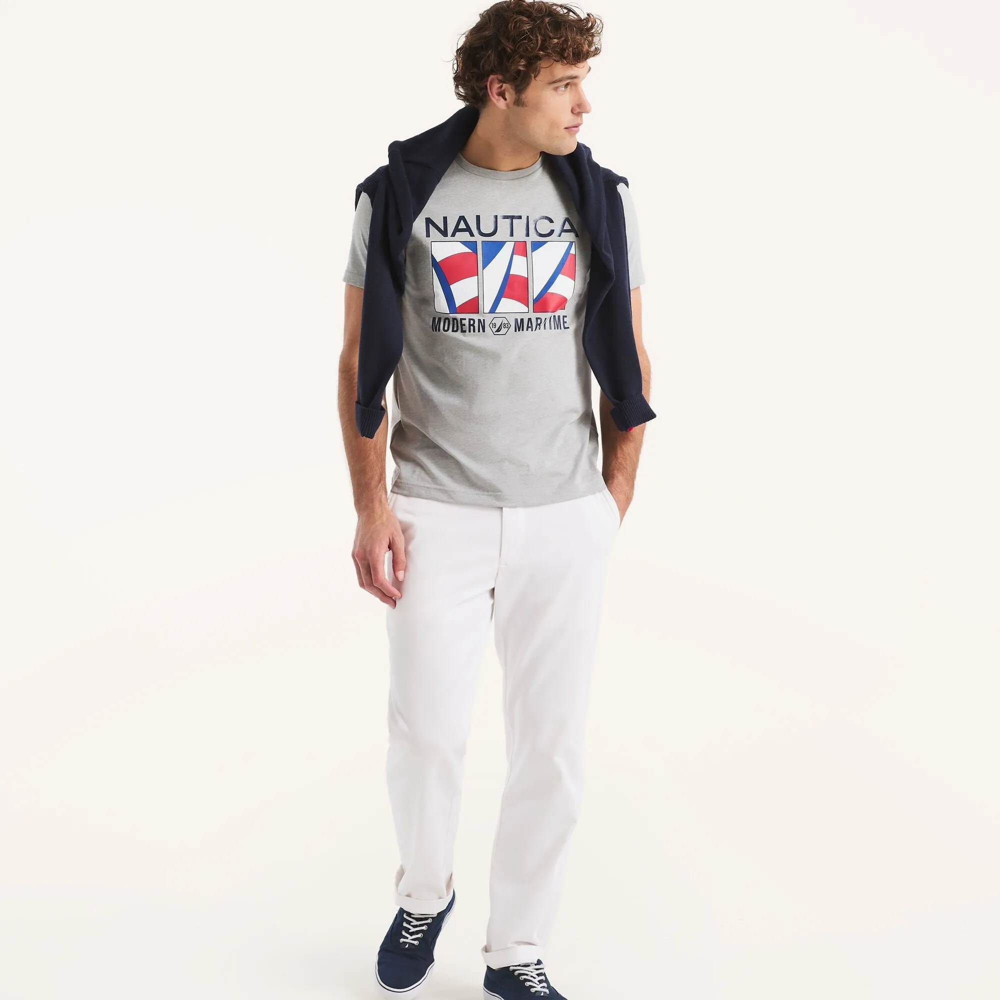 Nautica Mens Modern Maritime Graphic T-Shirt