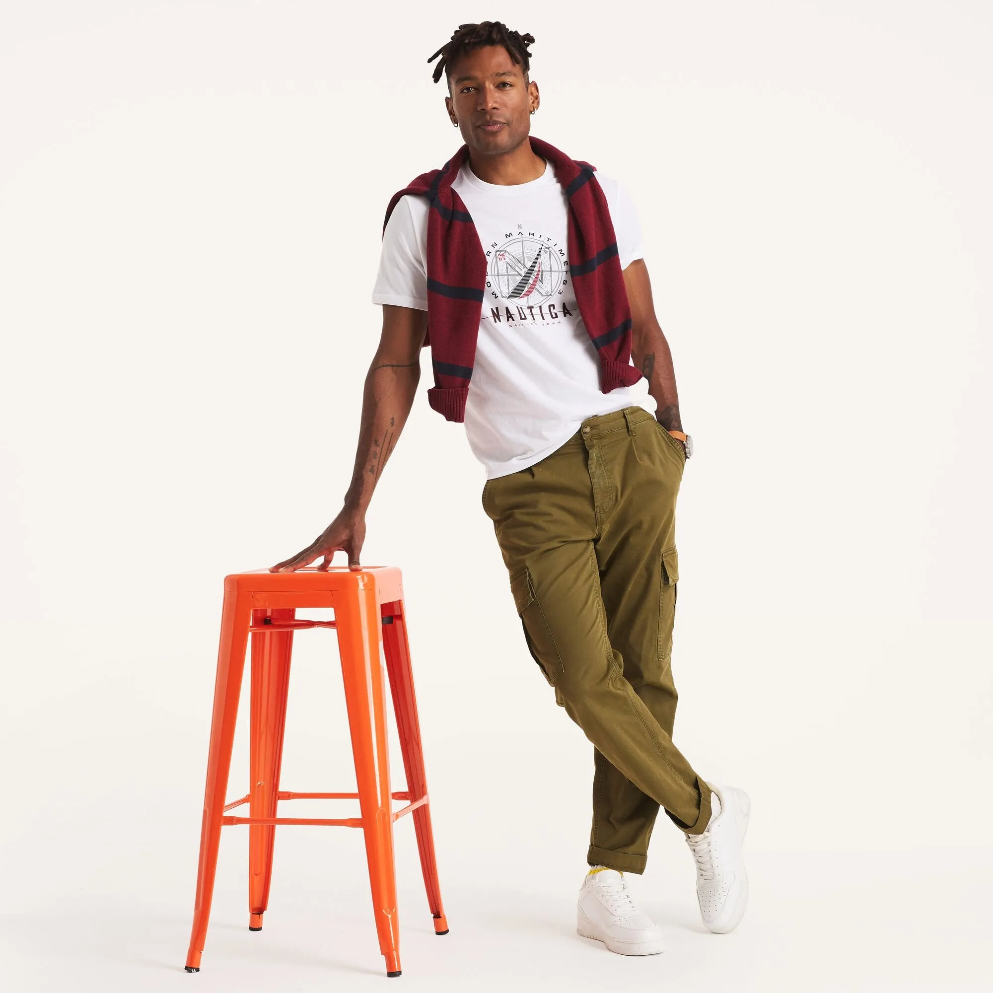 Nautica Mens Modern Maritime Graphic T-Shirt