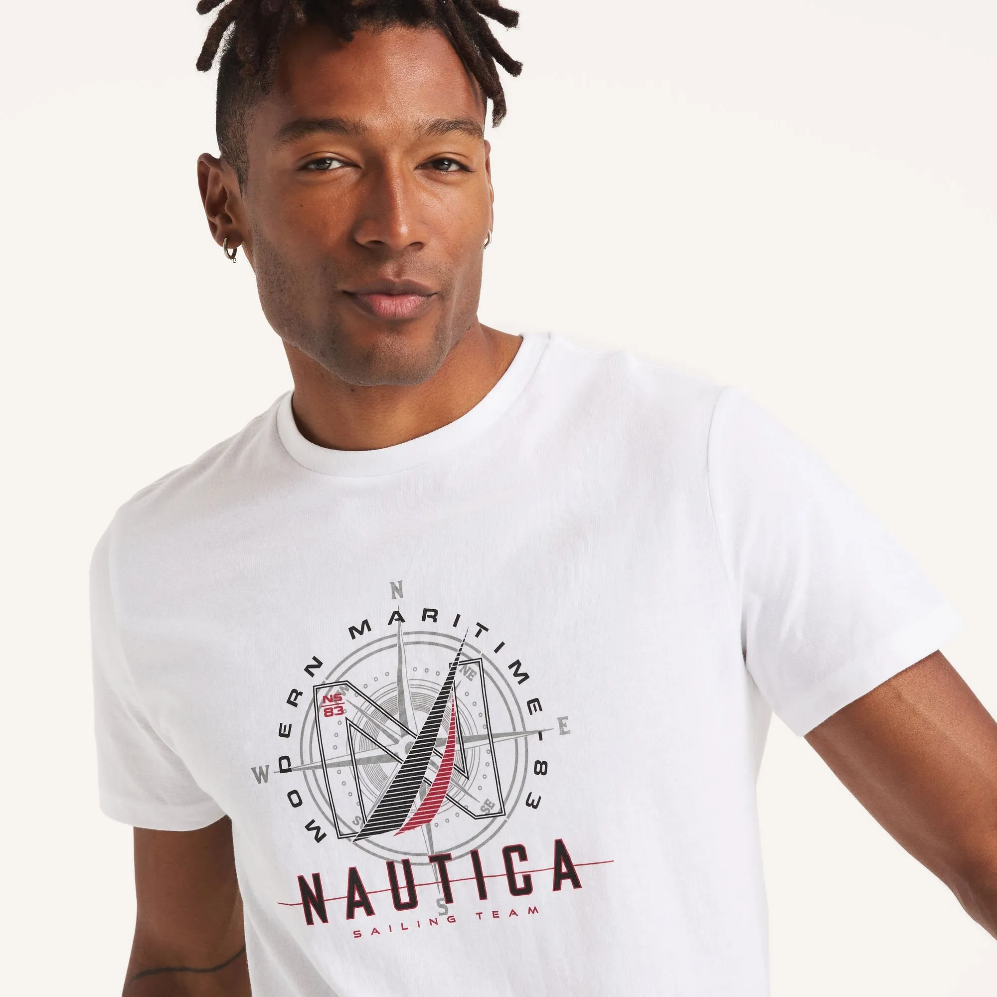 Nautica Mens Modern Maritime Graphic T-Shirt