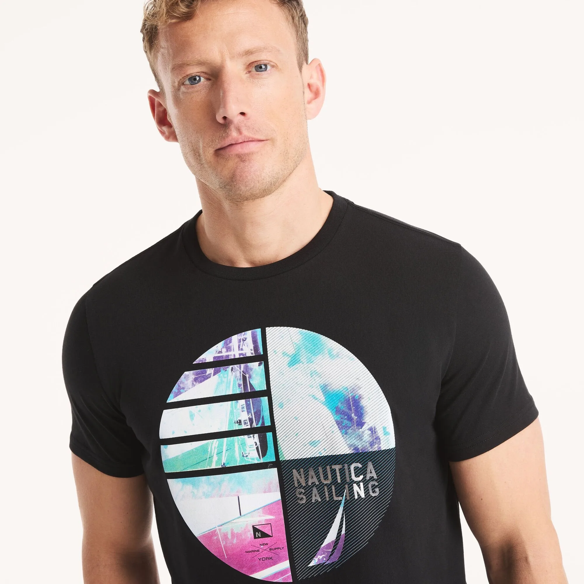 Nautica Mens Modern Sailing Graphic T-Shirt