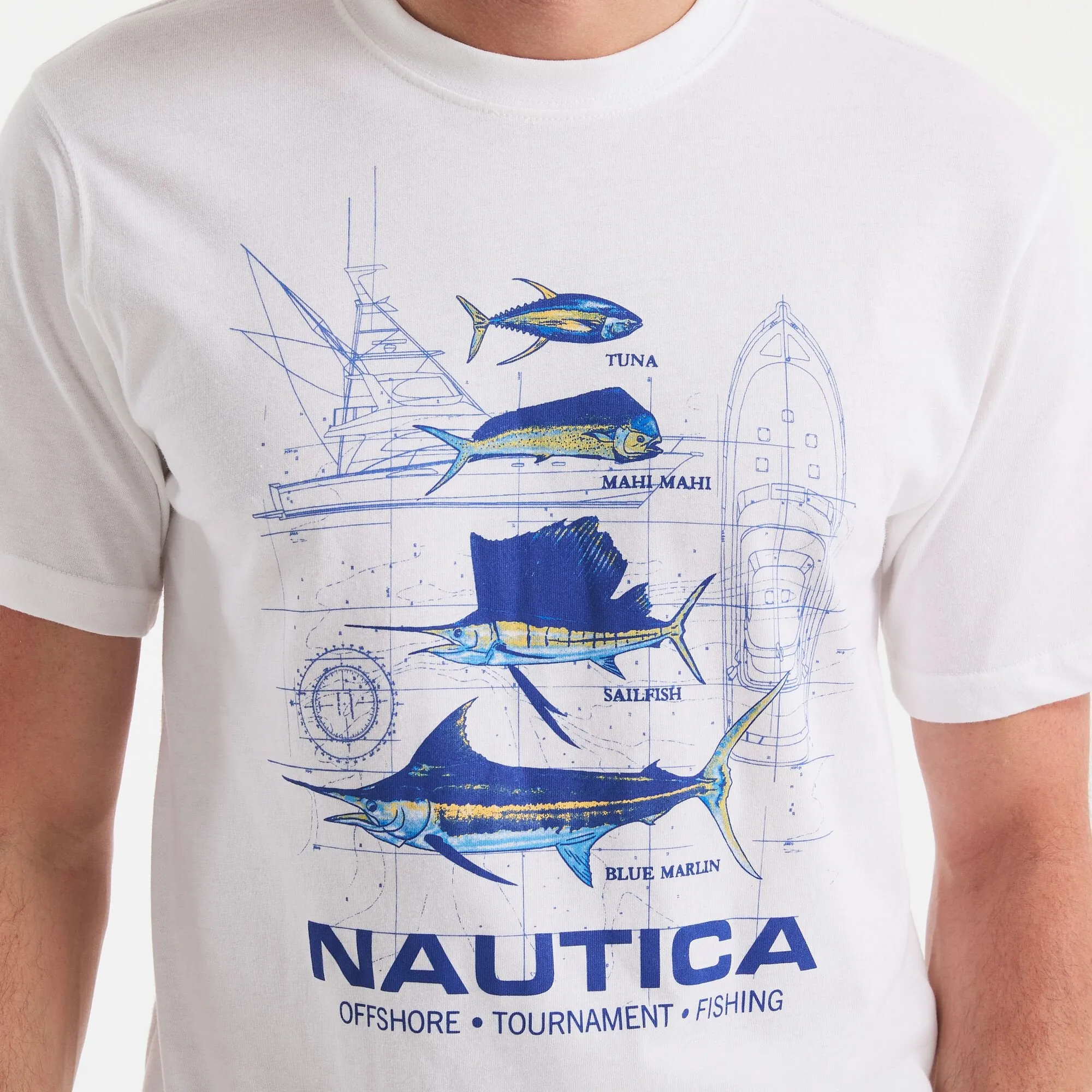 Nautica Mens Nautica Otf Graphic T-Shirt
