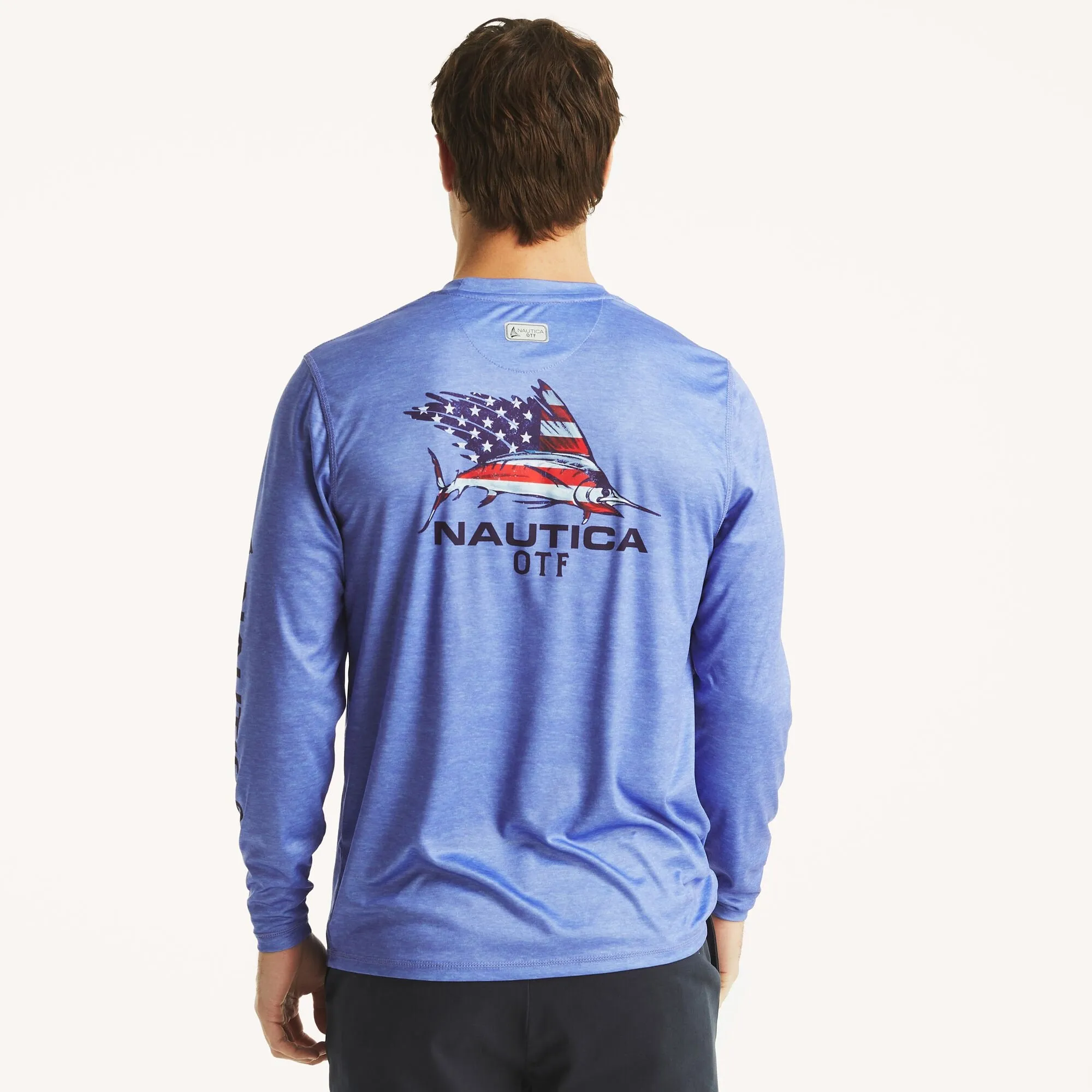 Nautica Mens Nautica Otf Long-Sleeve Upf 50  Shirt