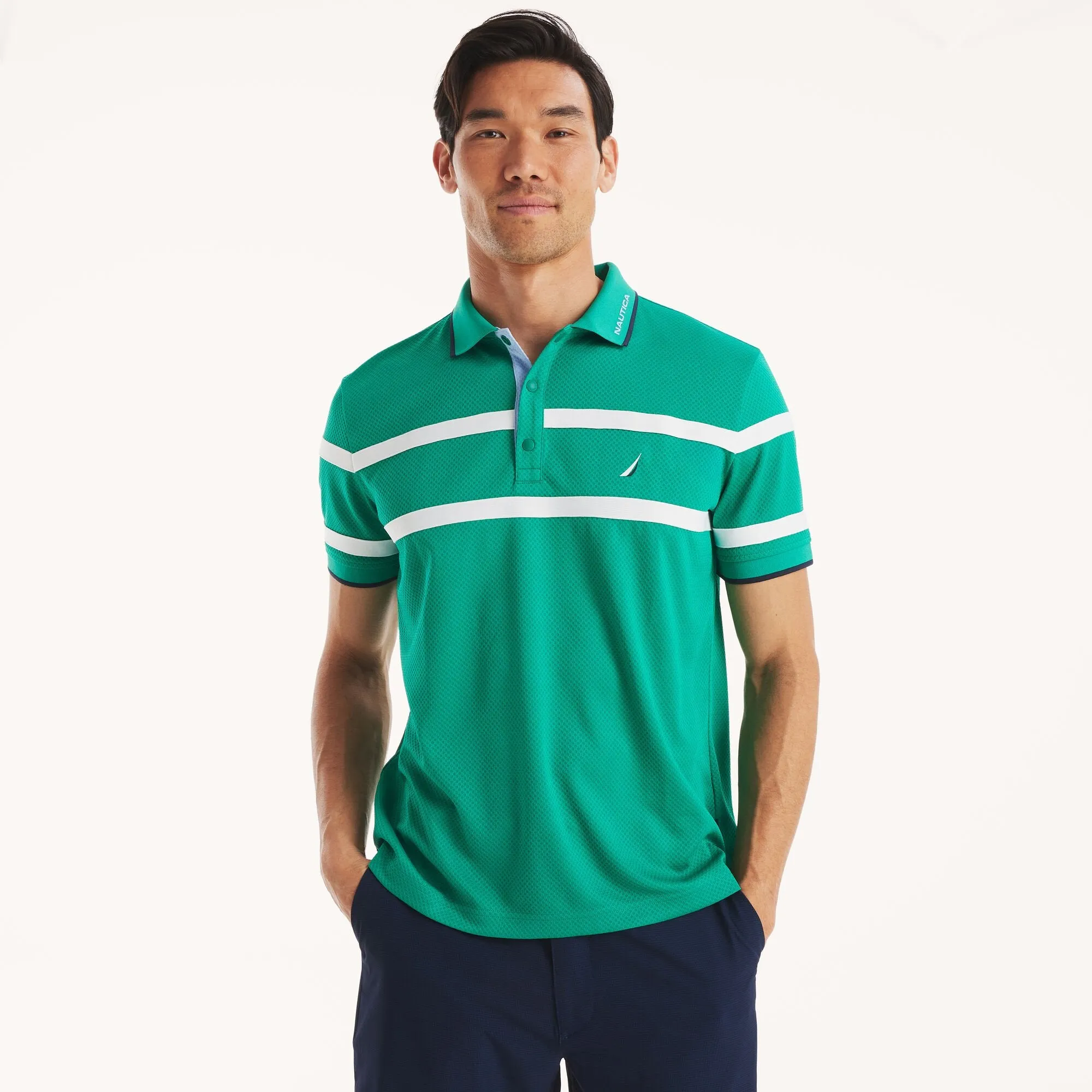 Nautica Mens Navtech Classic Fit Polo