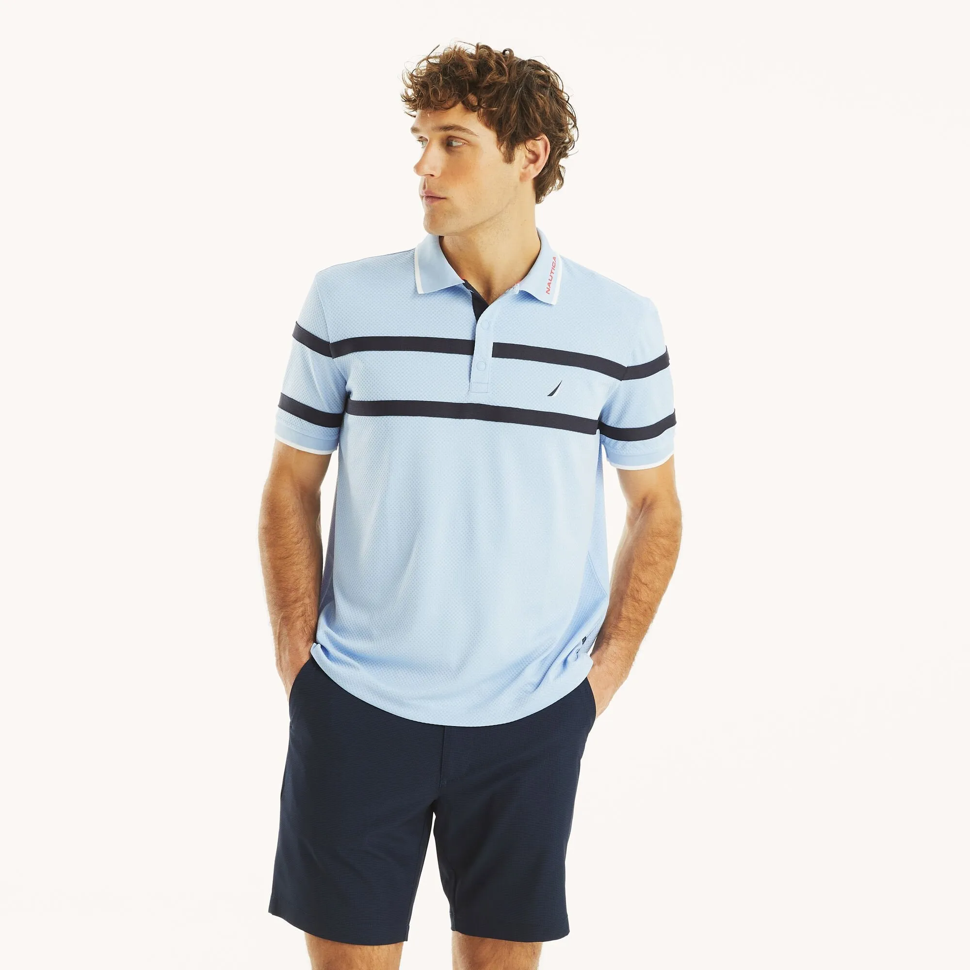 Nautica Mens Navtech Classic Fit Polo
