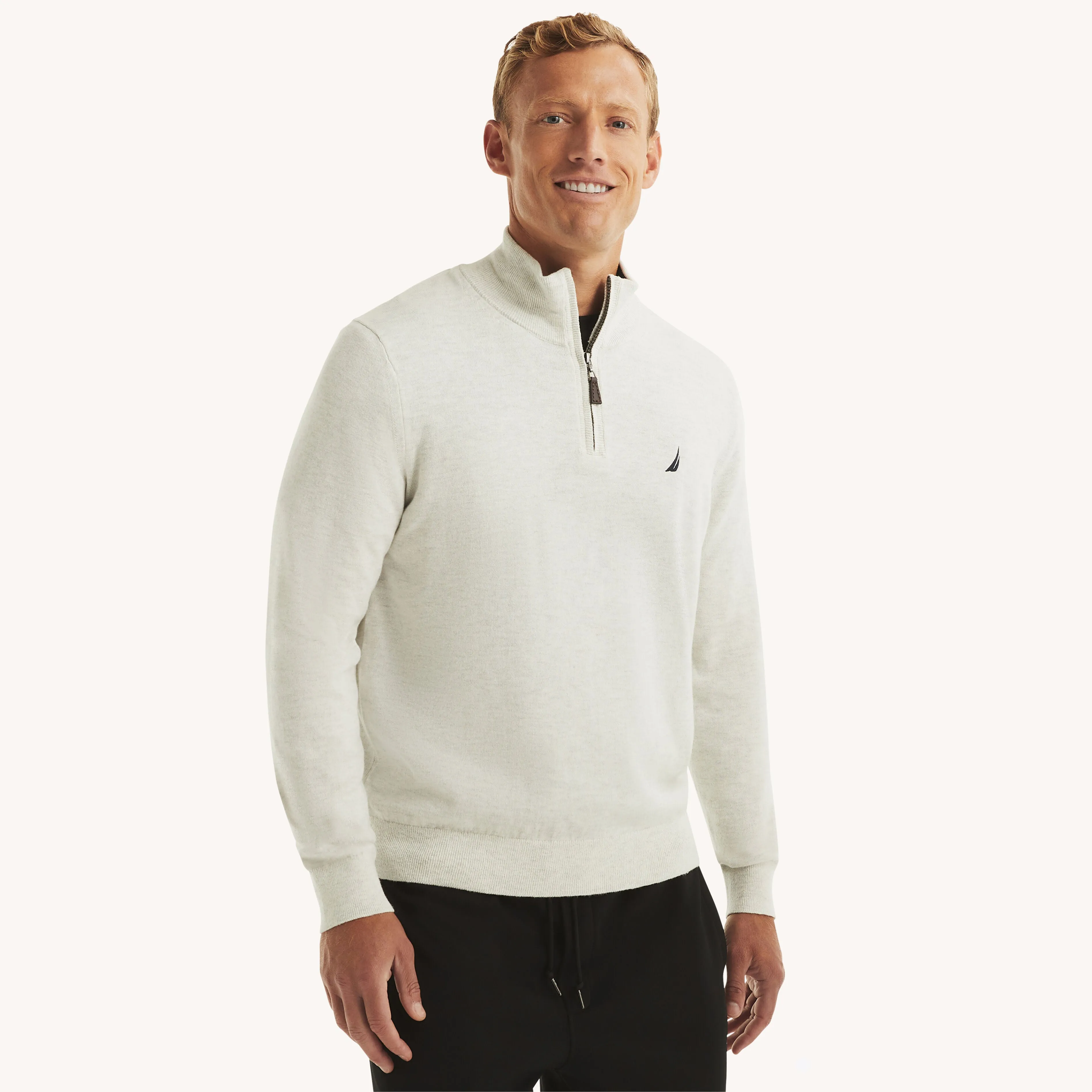 Nautica Mens Navtech Quarter-Zip Sweater