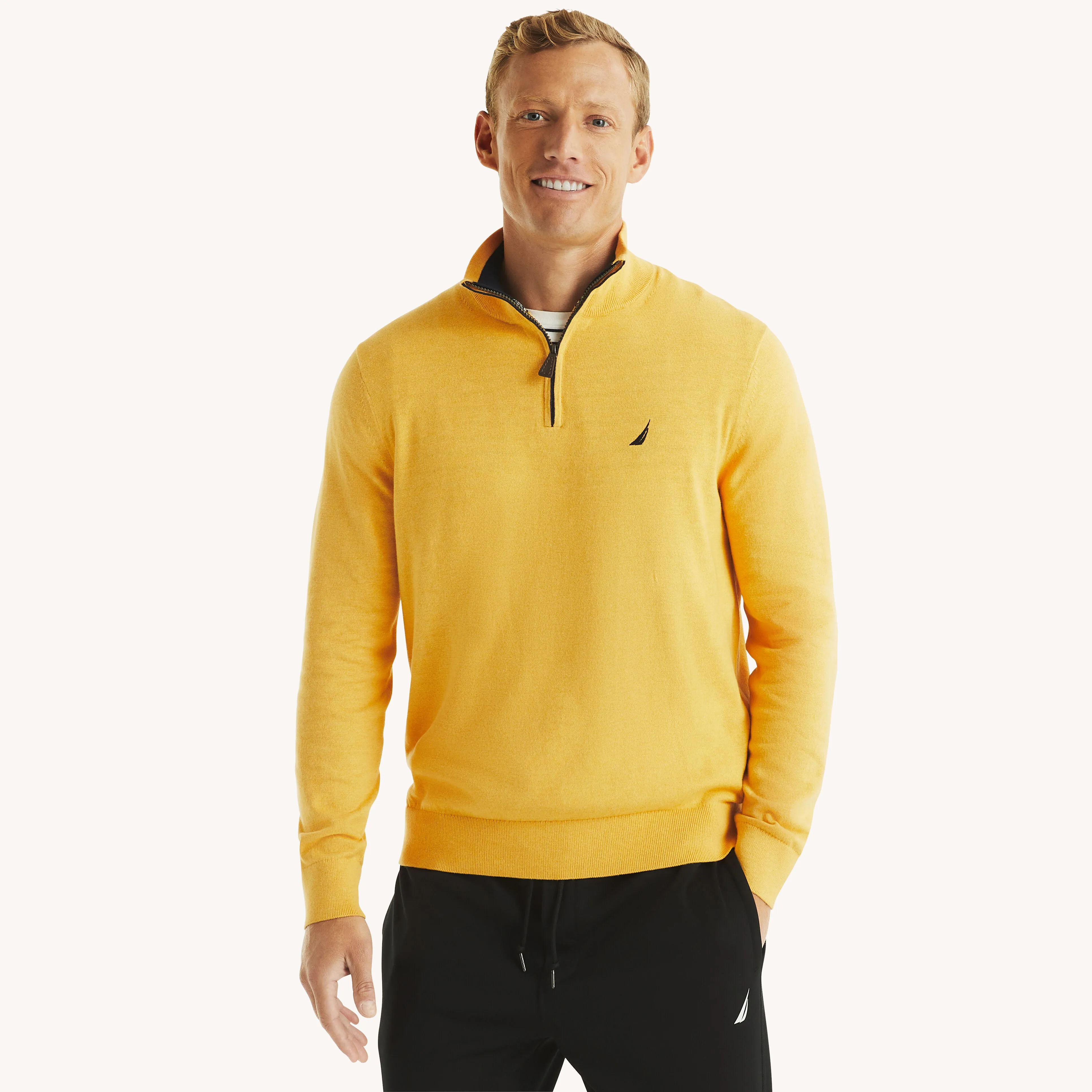 Nautica Mens Navtech Quarter-Zip Sweater