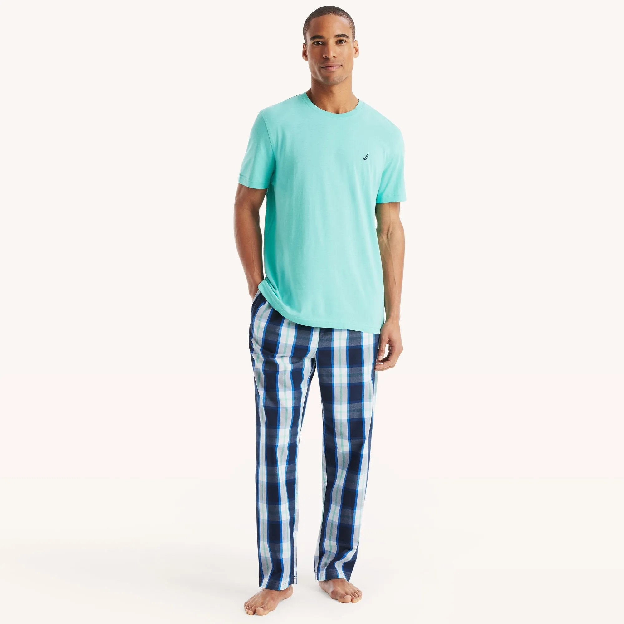 Nautica Mens Plaid Pajama Pant Set