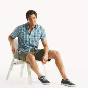 Nautica Mens Plaid Short-Sleeve Shirt