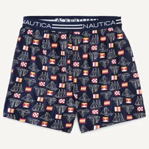 Nautica Mens Sailboat Print Knit Boxer