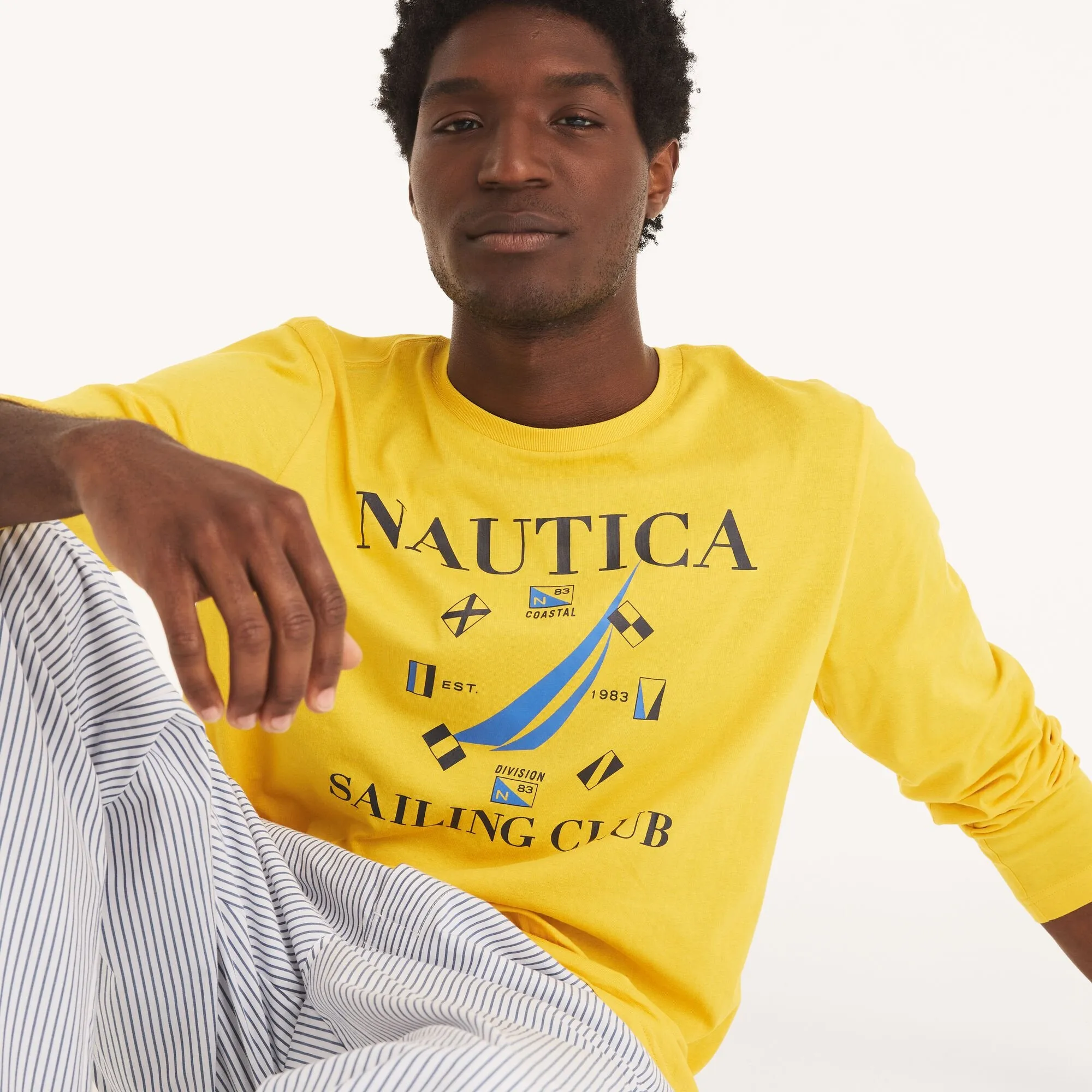 Nautica Mens Sailing Club Long-Sleeve Sleep T-Shirt