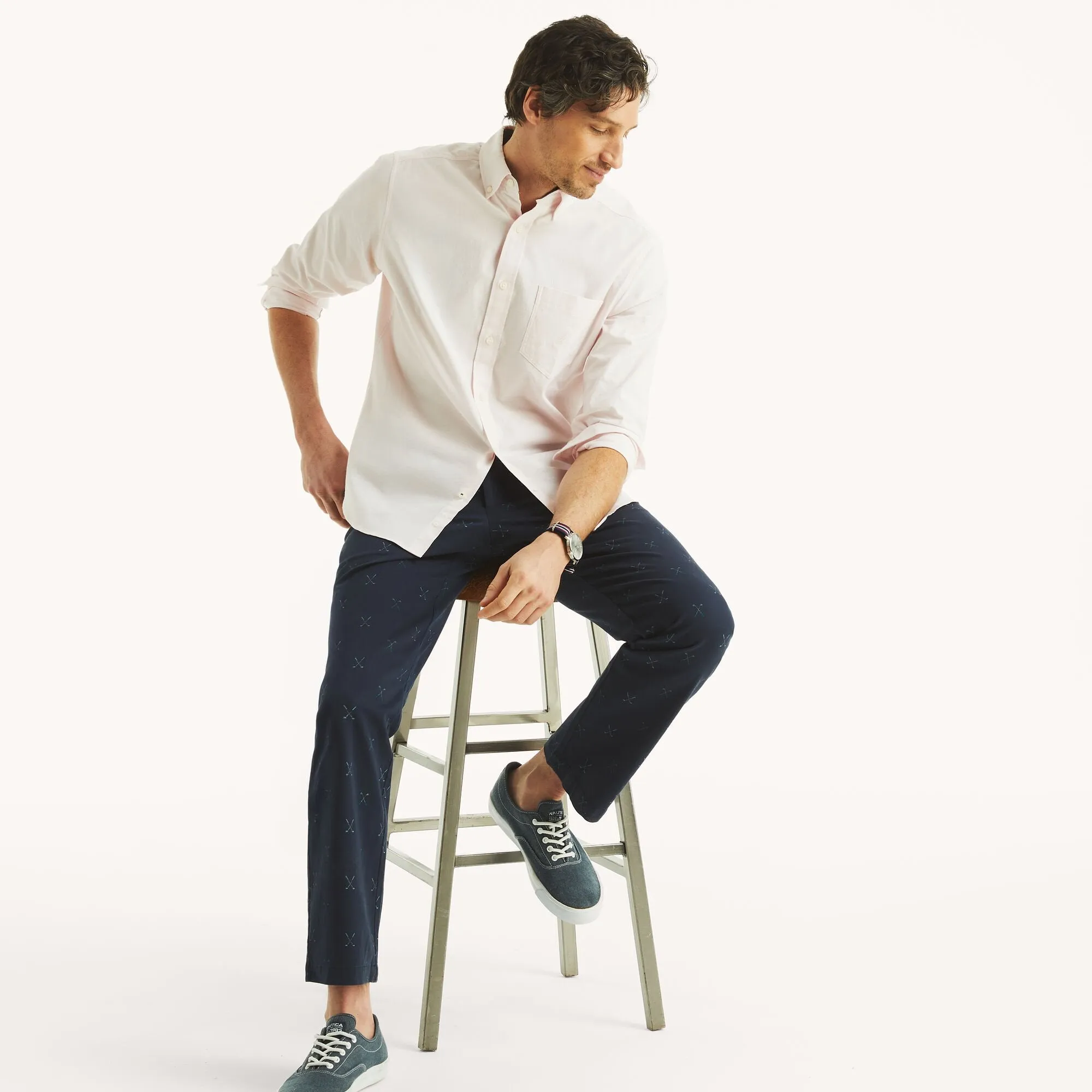 Nautica Mens Solid Oxford Shirt