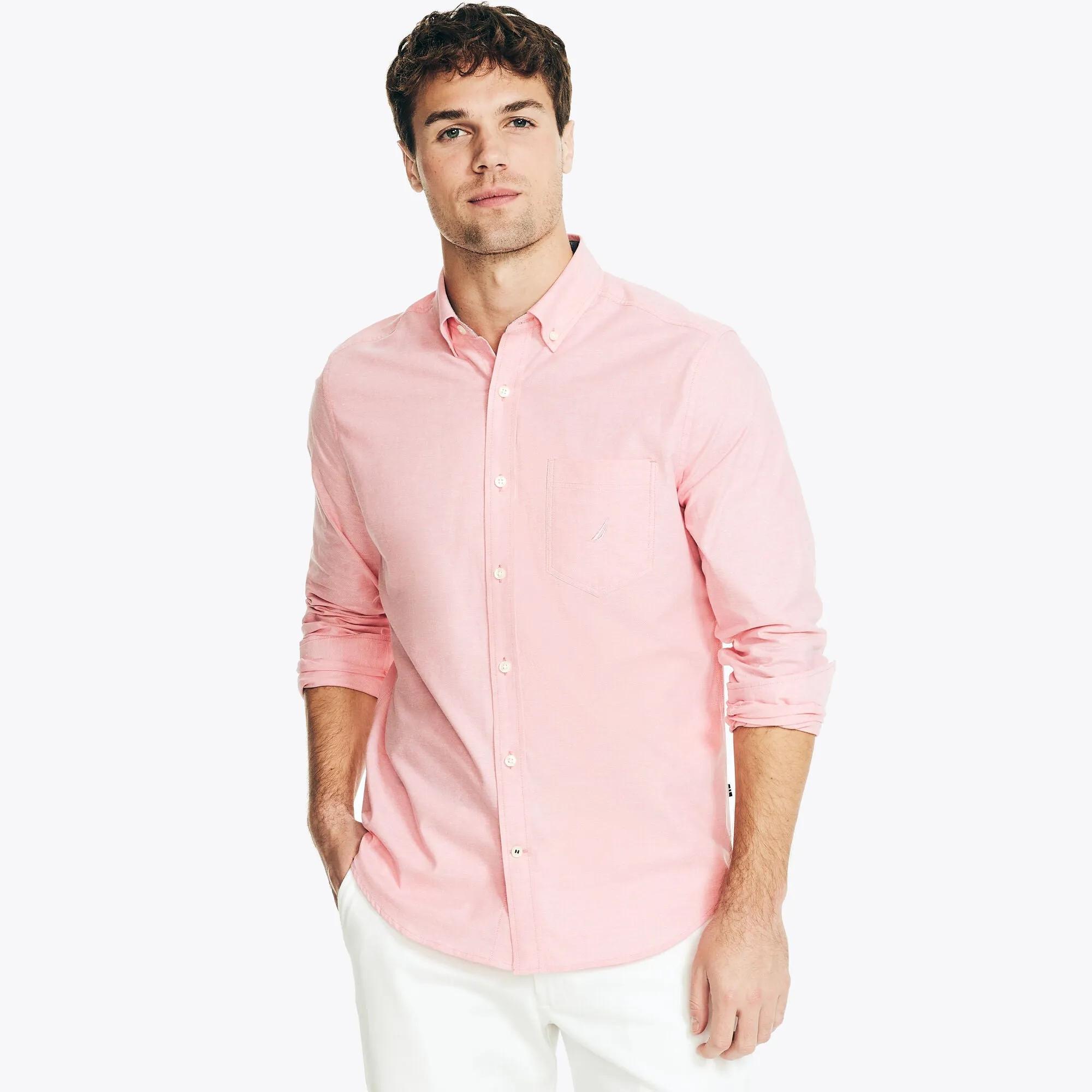 Nautica Mens Solid Oxford Shirt
