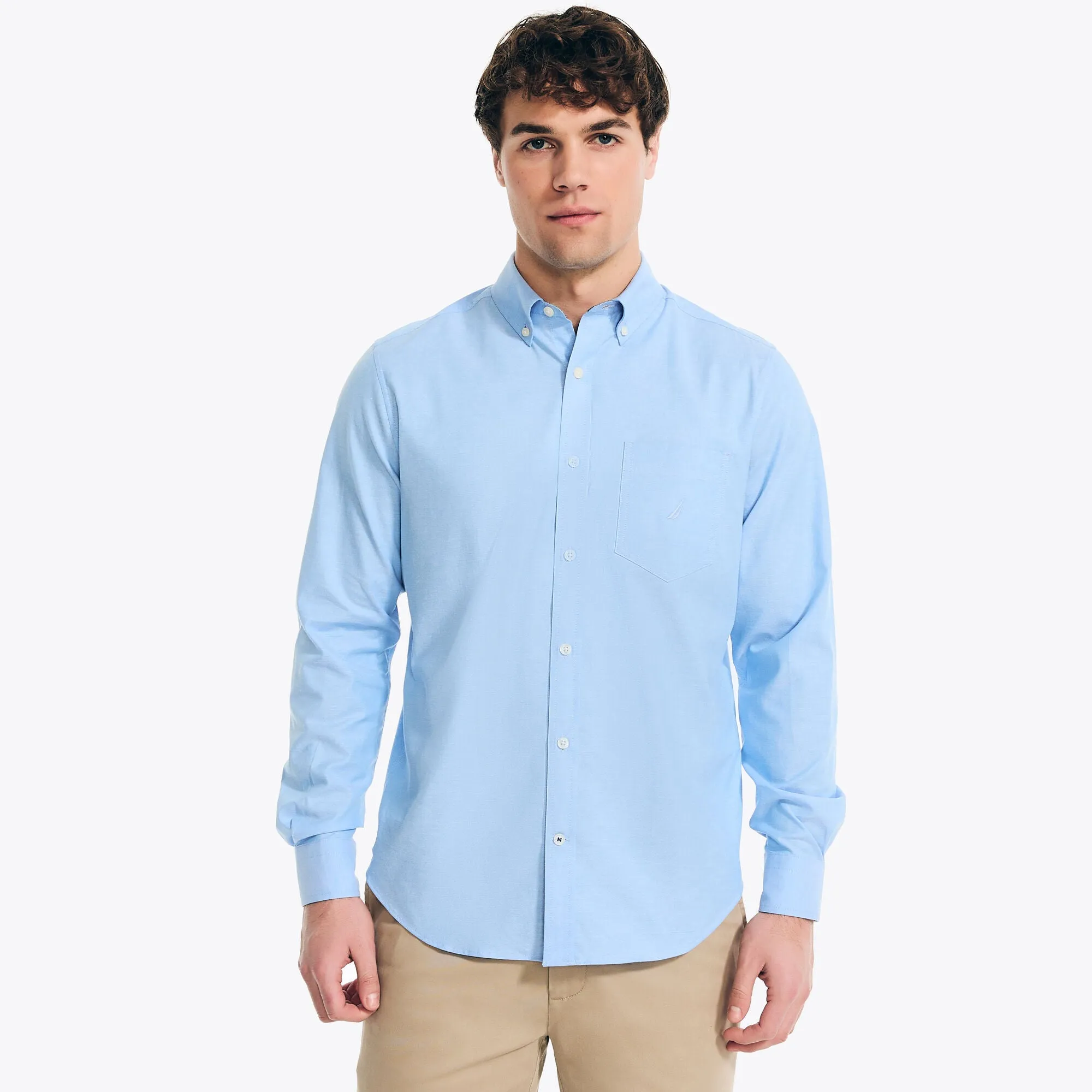 Nautica Mens Solid Oxford Shirt