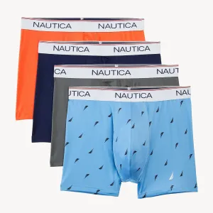 Nautica Mens Stretch Performance Boxer Briefs, 4-Pack