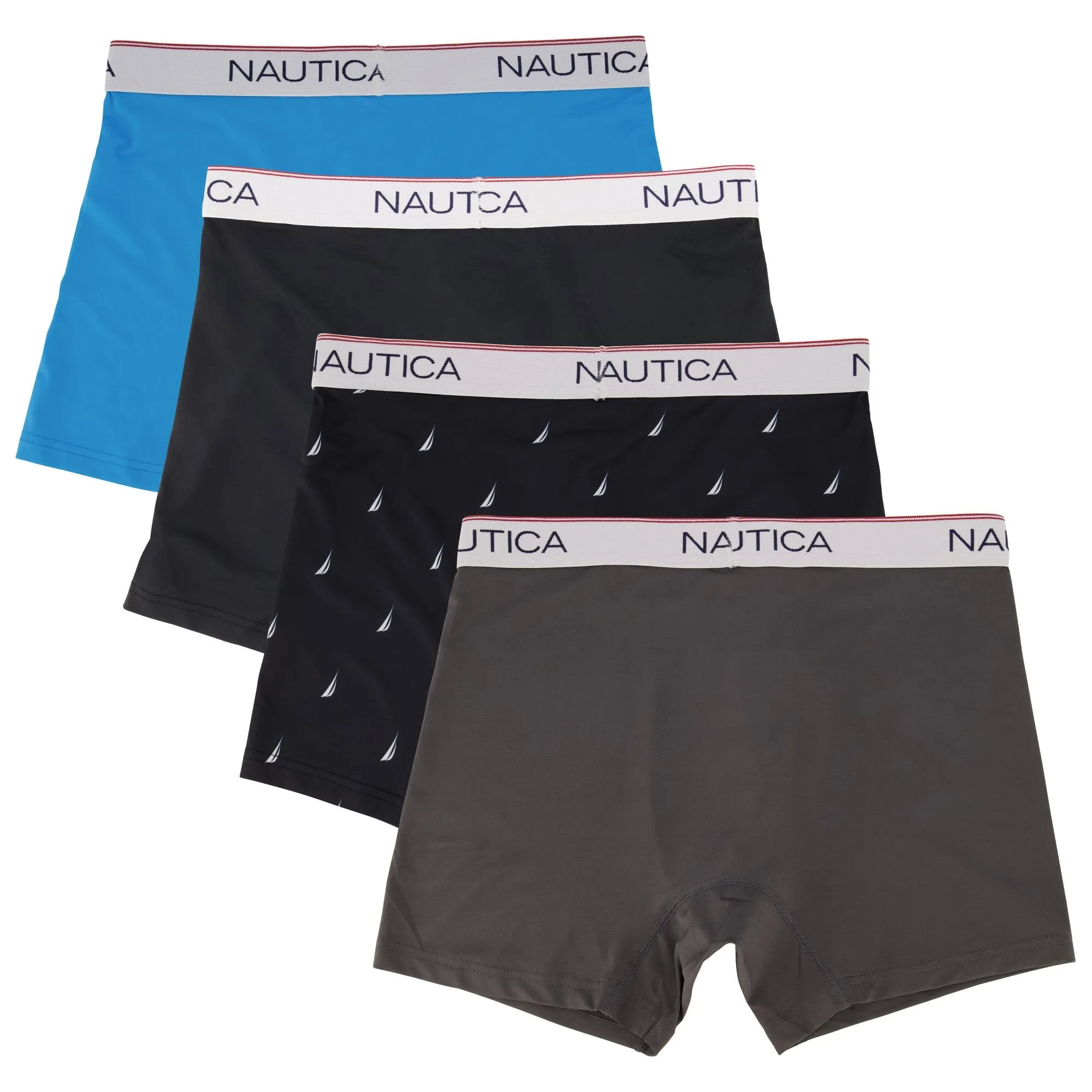 Nautica Mens Stretch Performance Boxer Briefs, 4-Pack